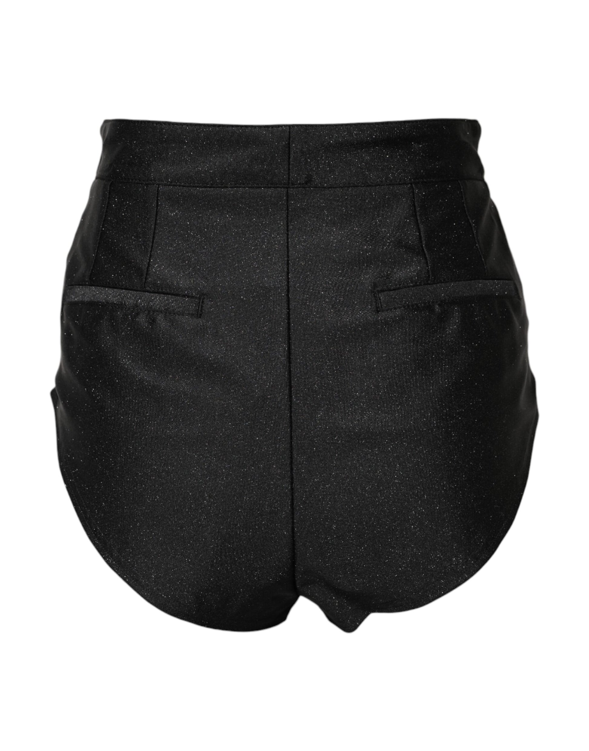 Short taille haute en viscose noire Dolce &amp; Gabbana