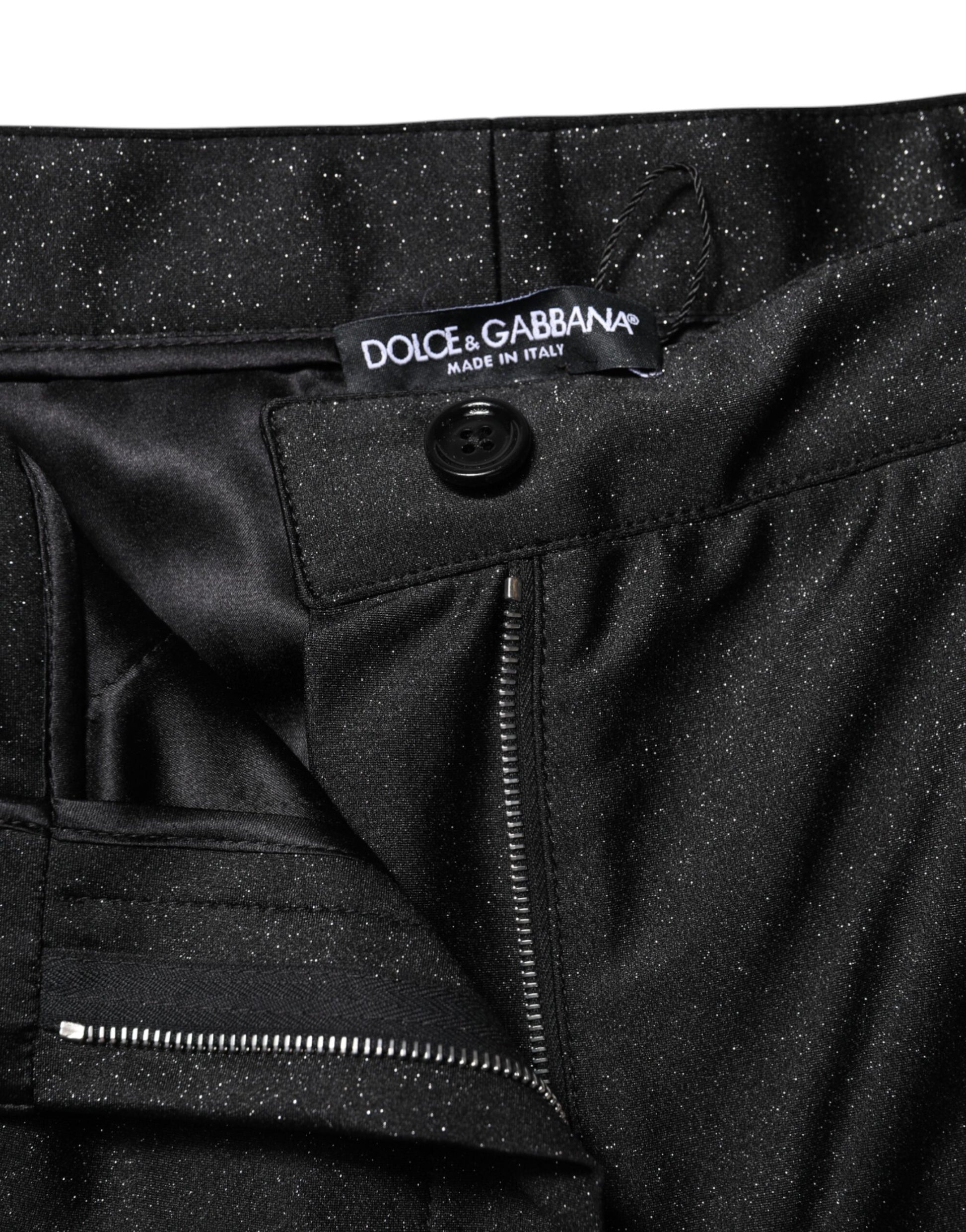 Short taille haute en viscose noire Dolce &amp; Gabbana