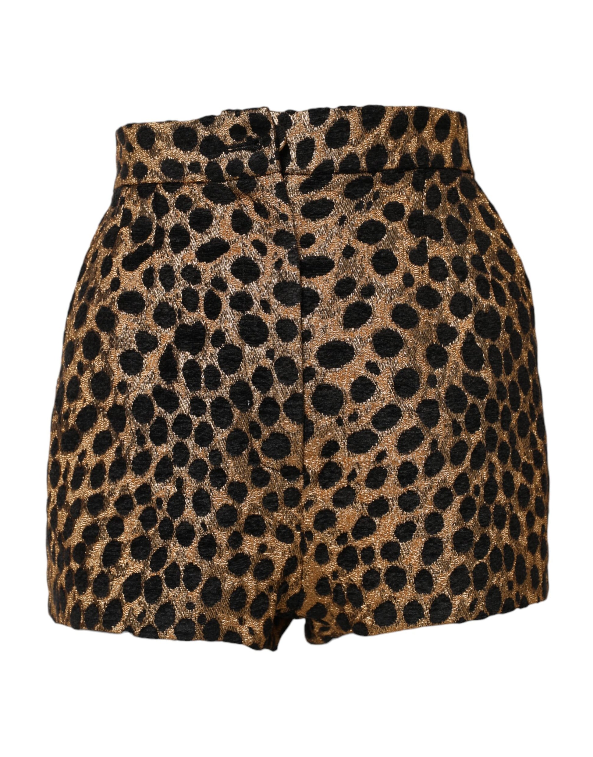 Short taille haute à imprimé léopard marron Dolce &amp; Gabbana