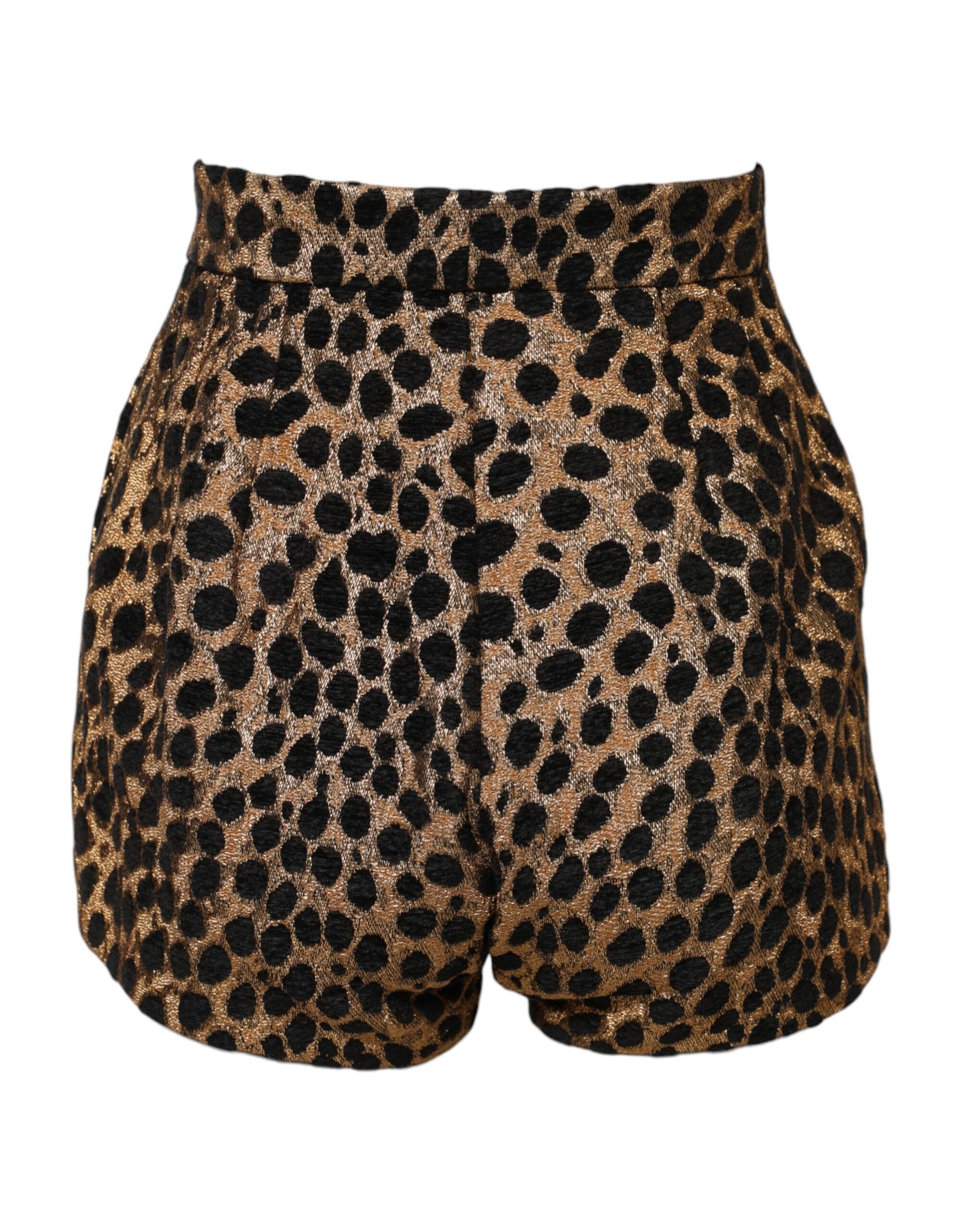 Short taille haute à imprimé léopard marron Dolce &amp; Gabbana