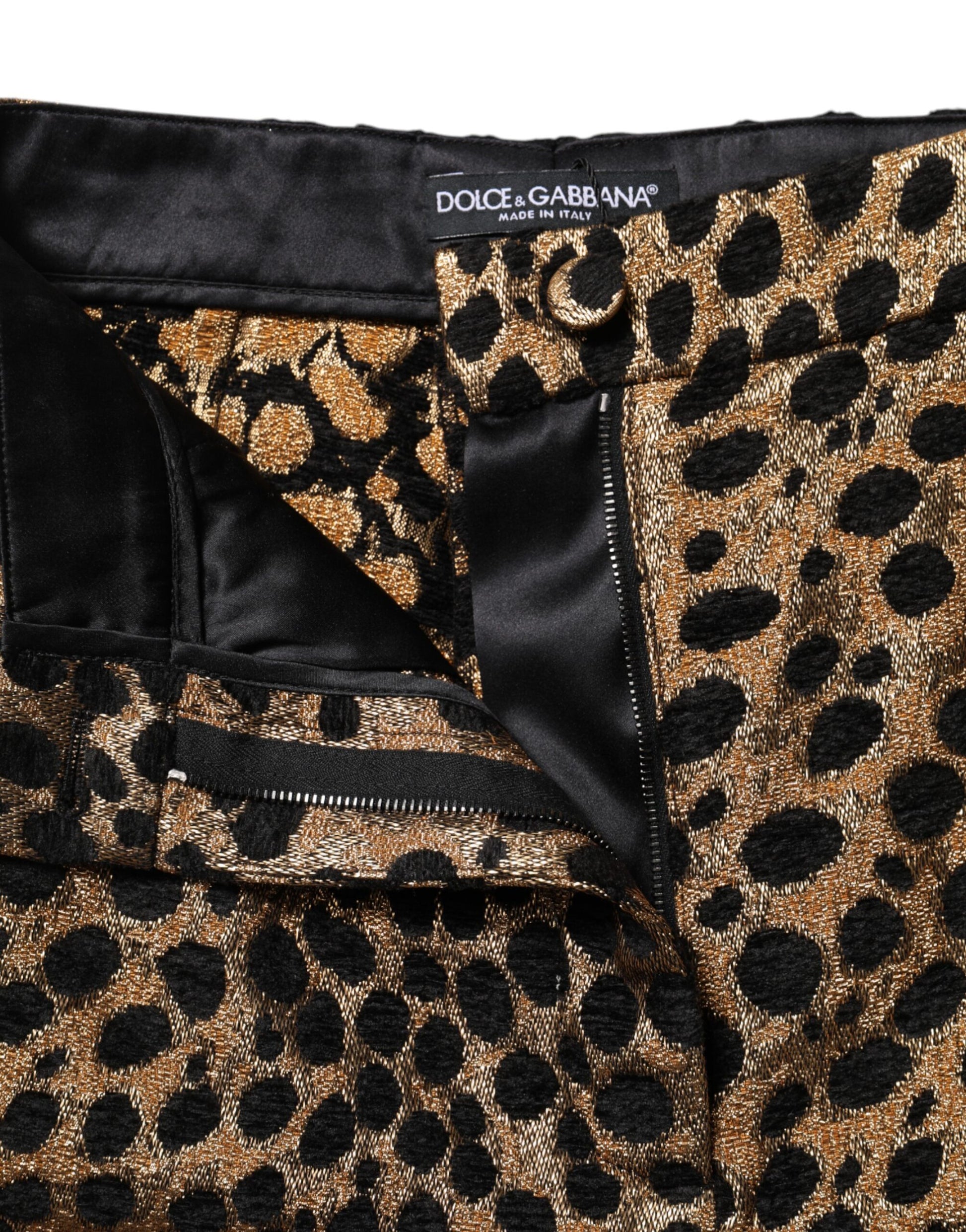 Short taille haute à imprimé léopard marron Dolce &amp; Gabbana