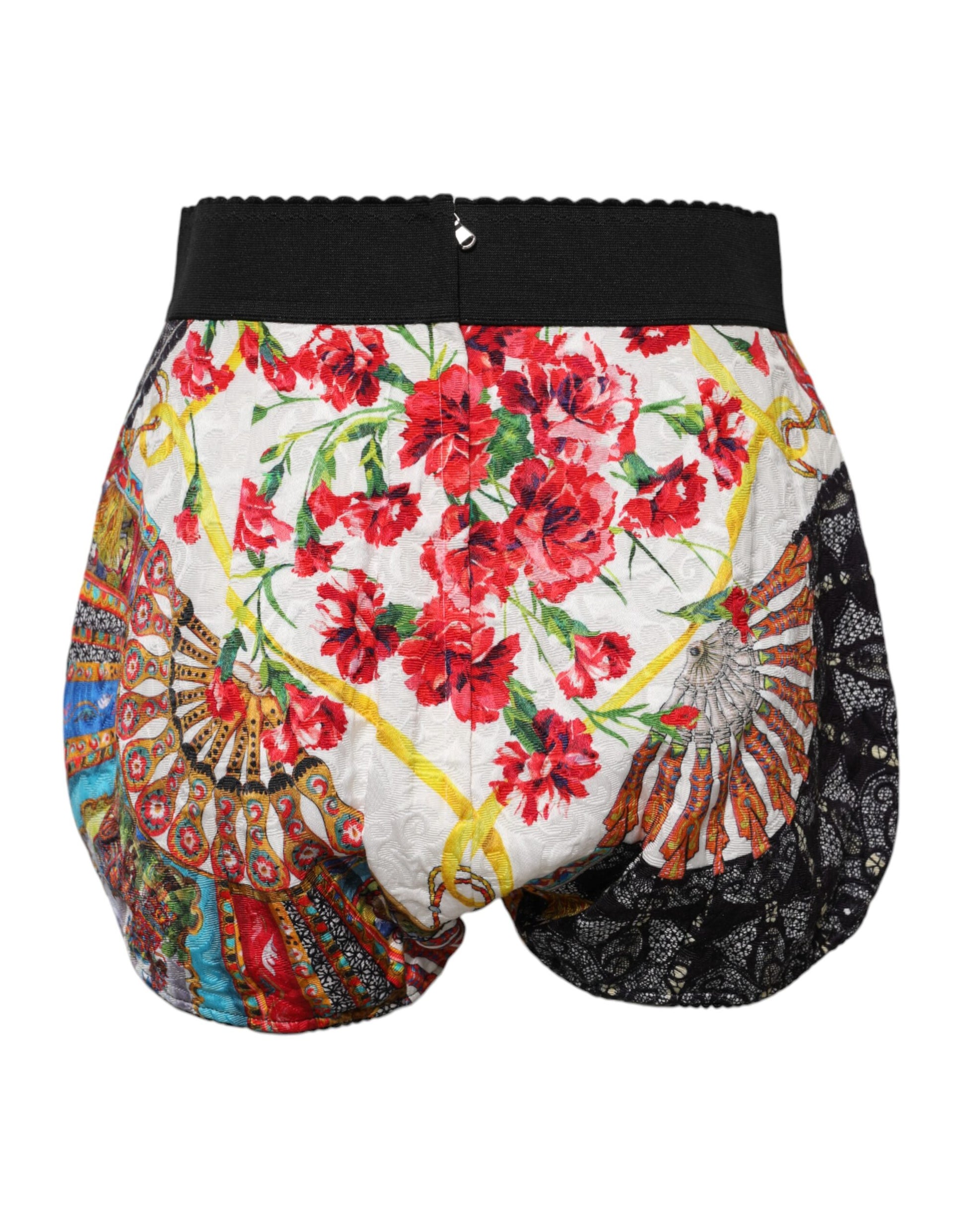 Short taille haute à fleurs multicolores Dolce &amp; Gabbana