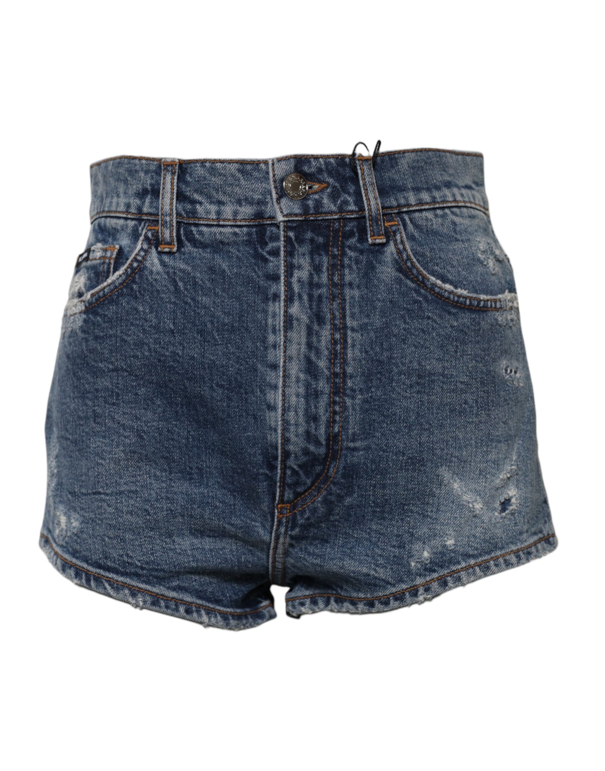 Short en denim bleu déchiré Dolce &amp; Gabbana en coton