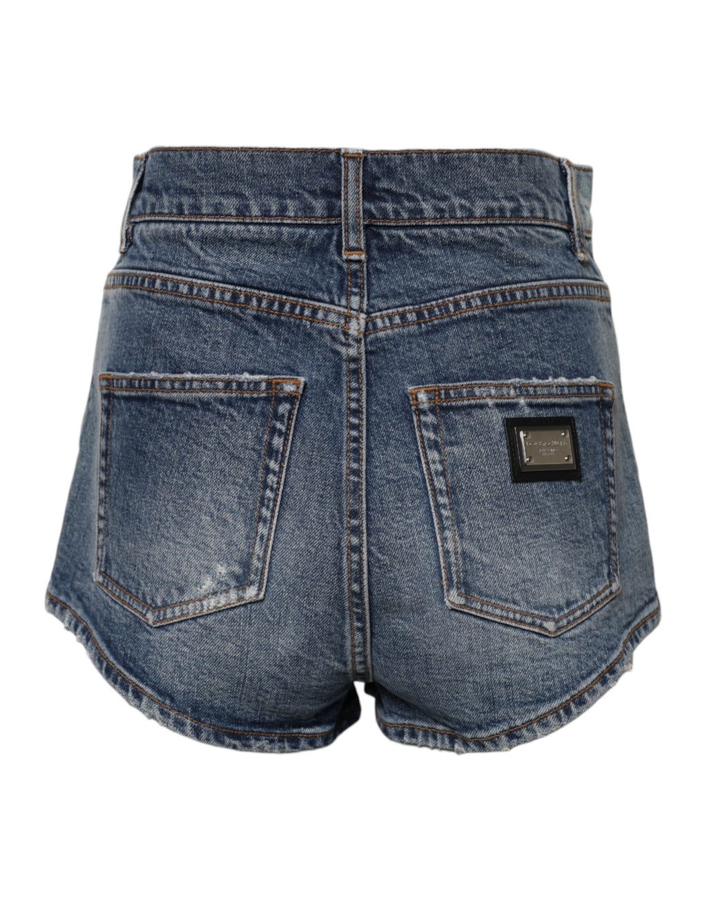 Short en denim bleu déchiré Dolce &amp; Gabbana en coton