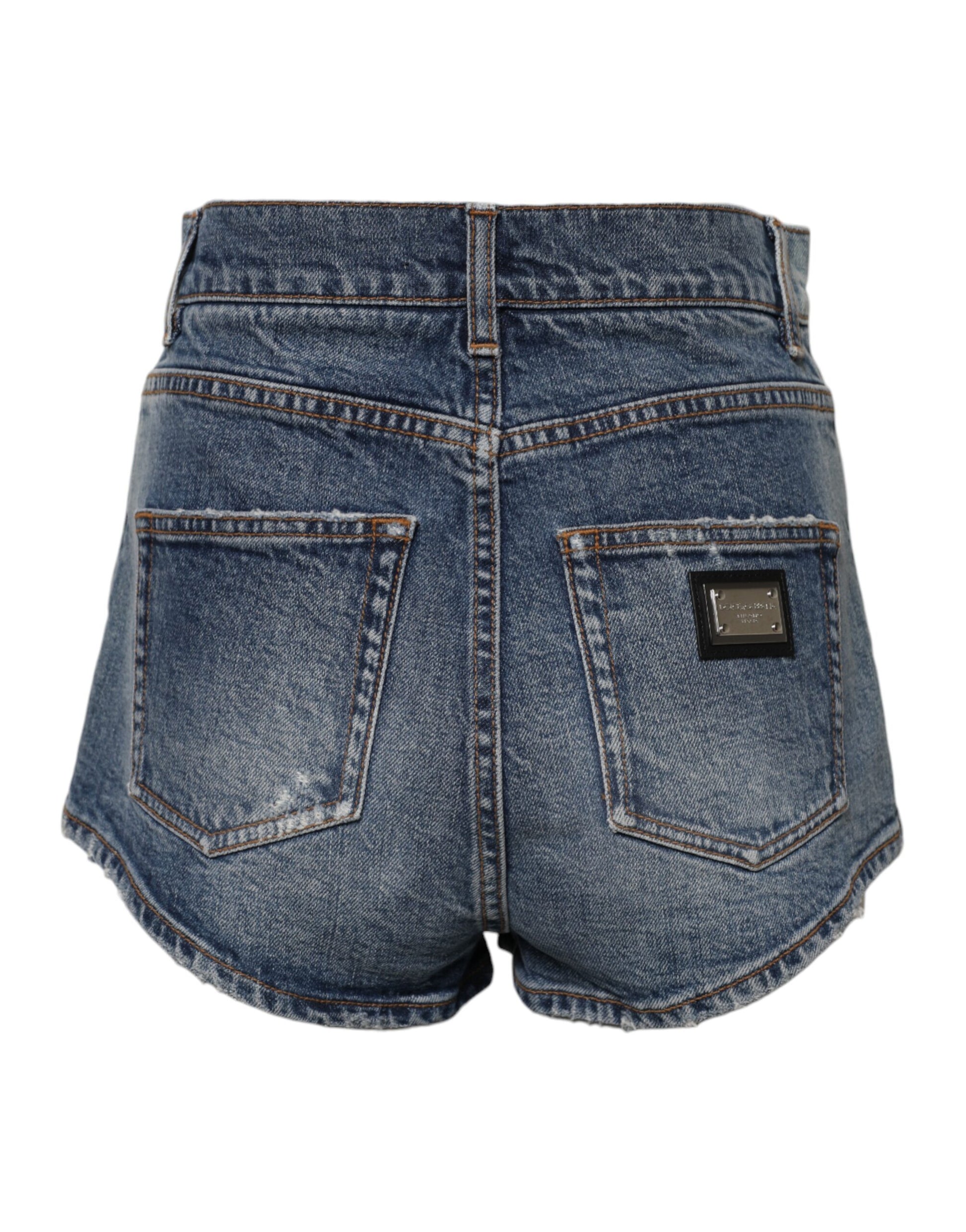 Short en denim bleu déchiré Dolce &amp; Gabbana en coton