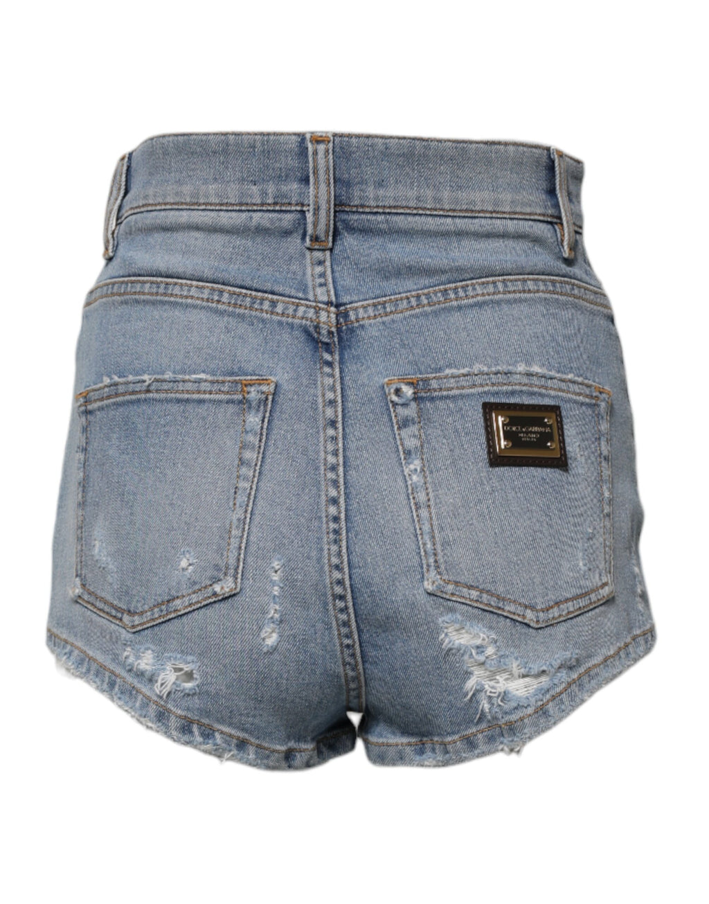 Short en denim bleu déchiré Dolce &amp; Gabbana en coton