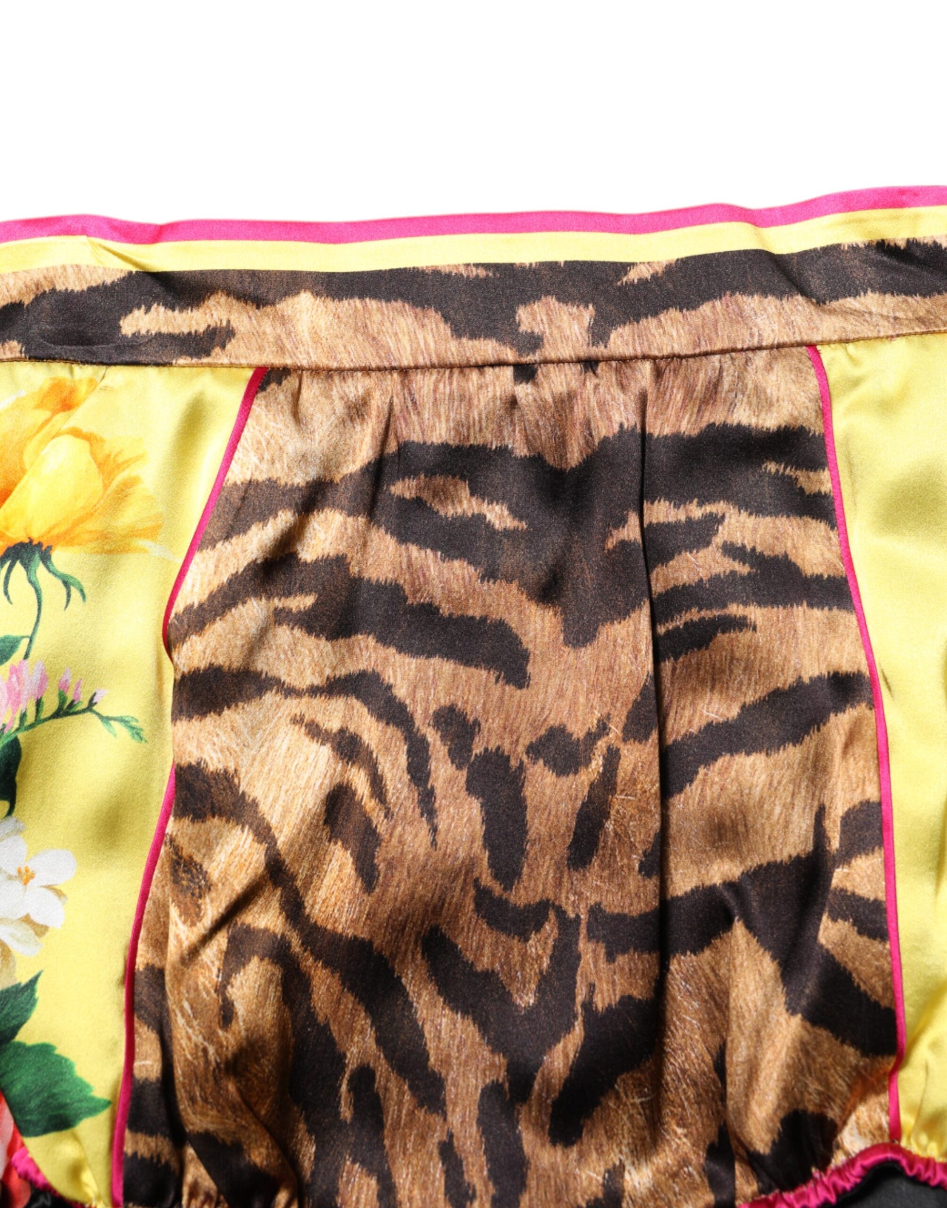 Short taille haute à fleurs multicolores Dolce &amp; Gabbana