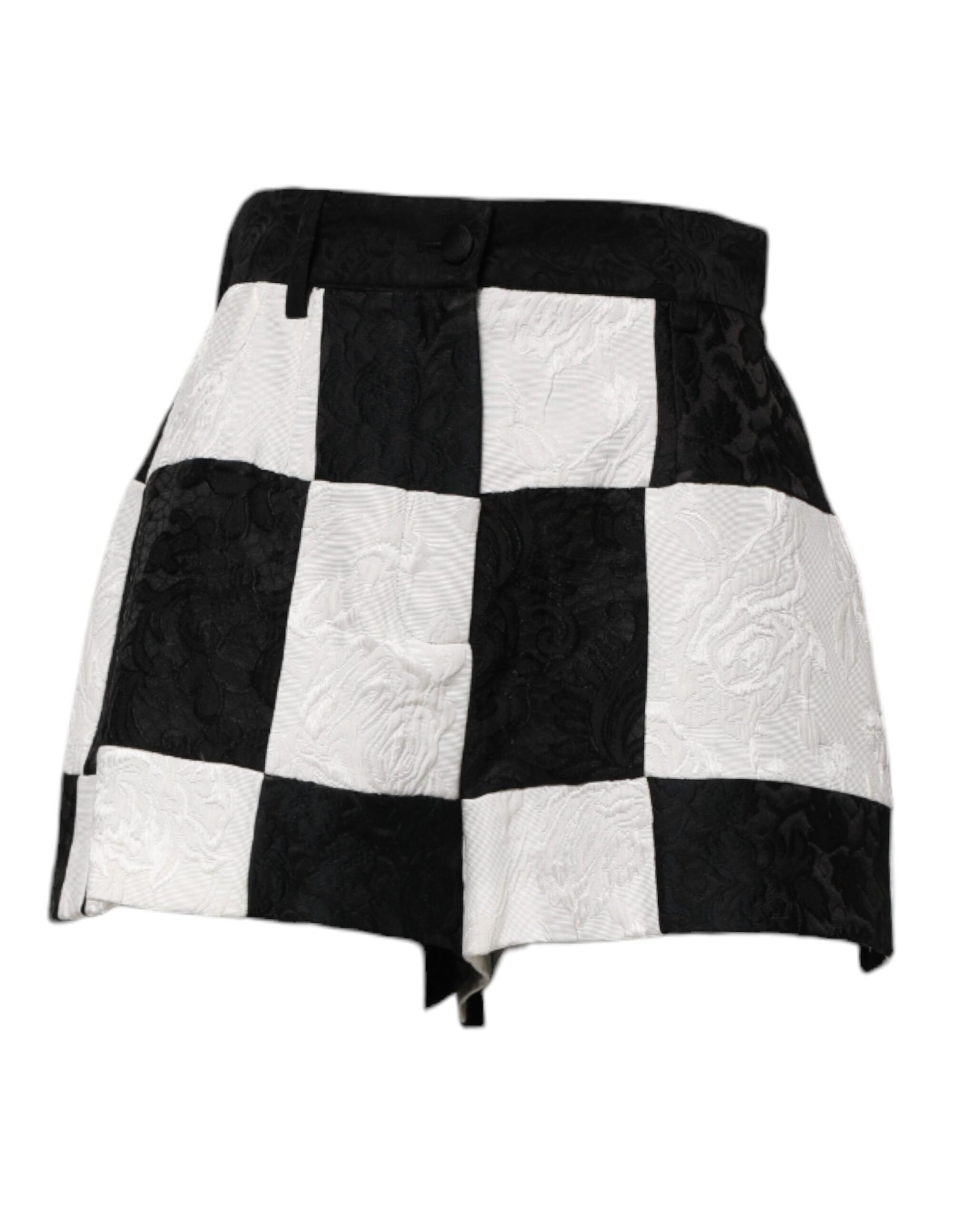 Short chaud Dolce &amp; Gabbana en brocart floral noir et blanc