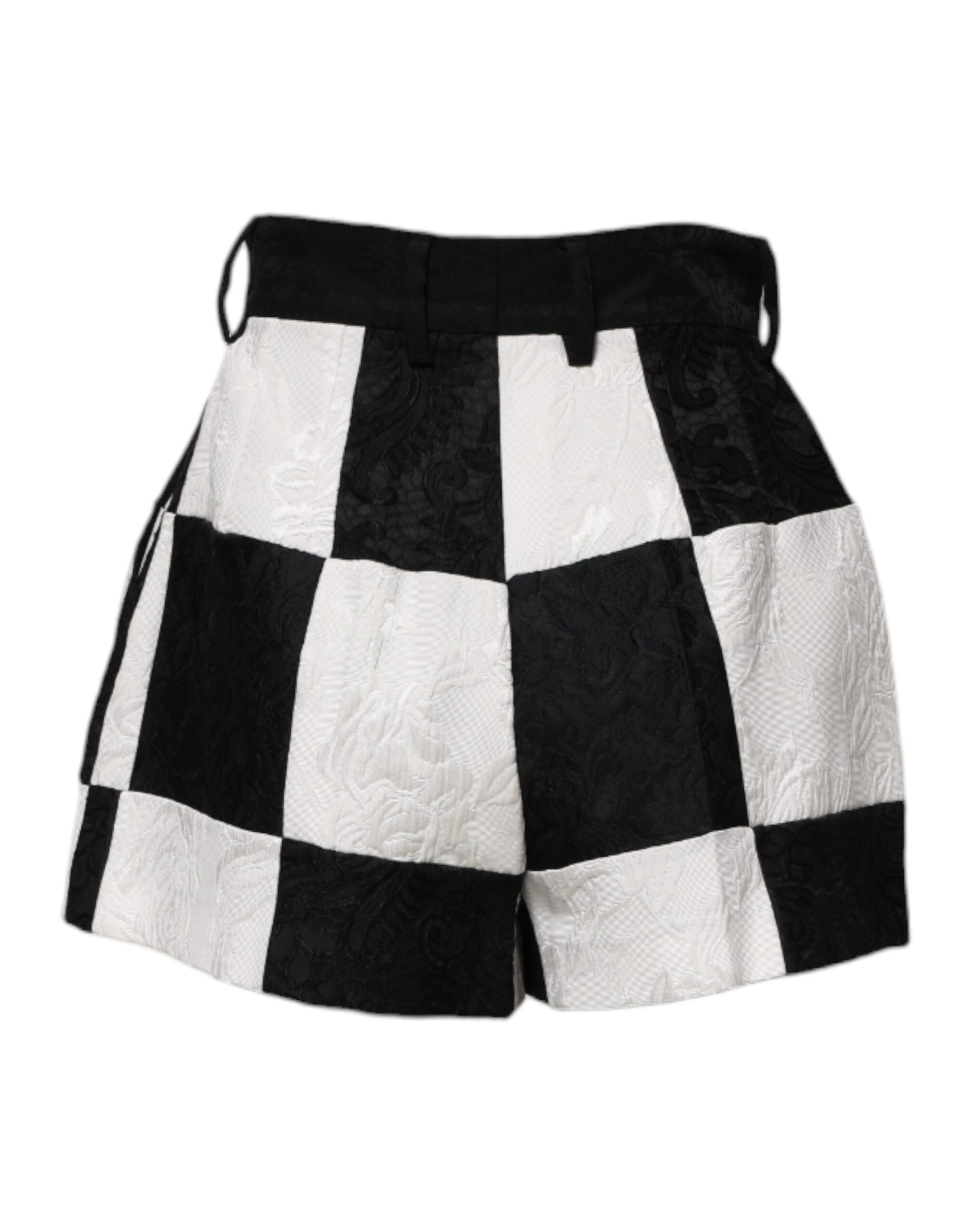 Short chaud Dolce &amp; Gabbana en brocart floral noir et blanc