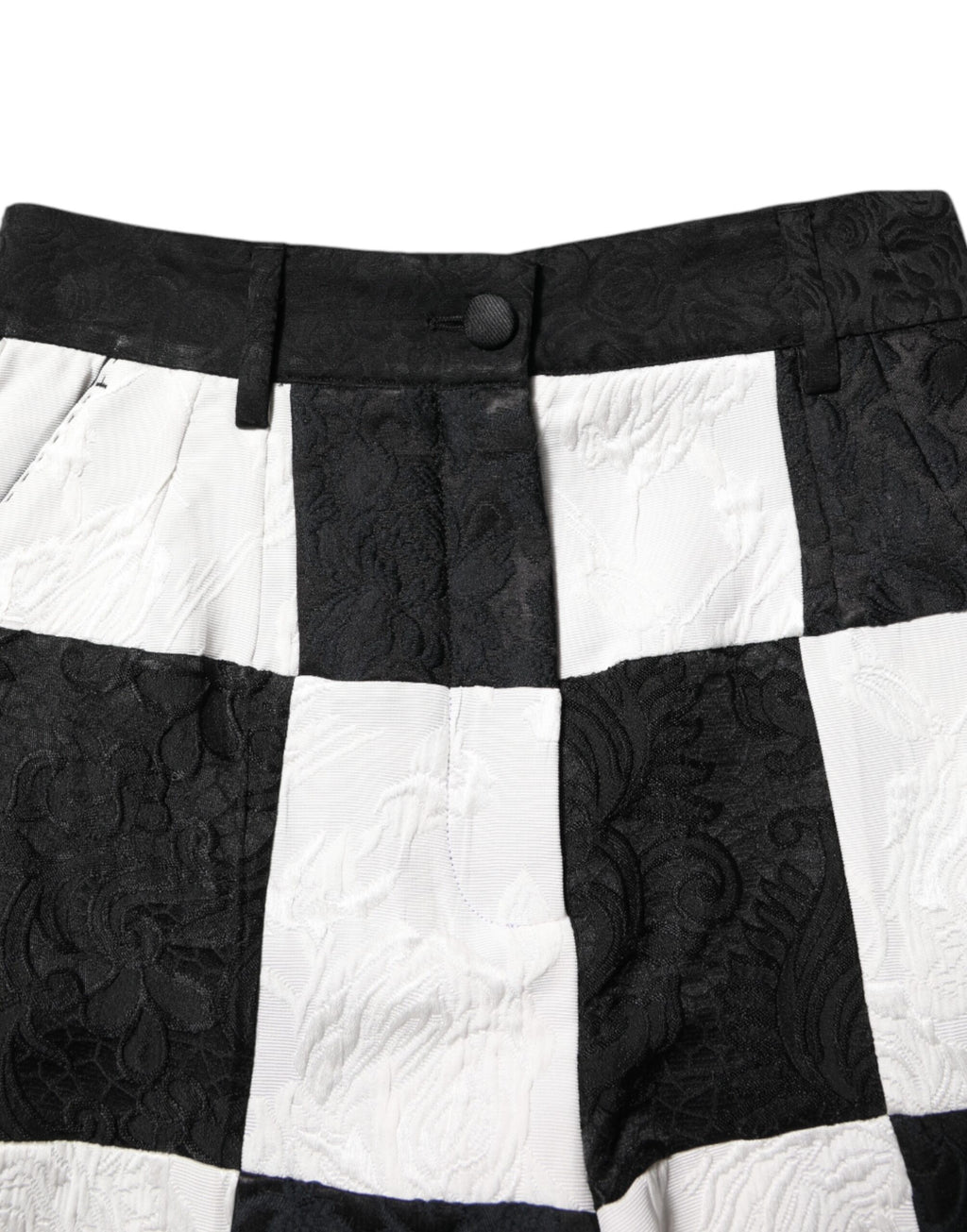 Short chaud Dolce &amp; Gabbana en brocart floral noir et blanc