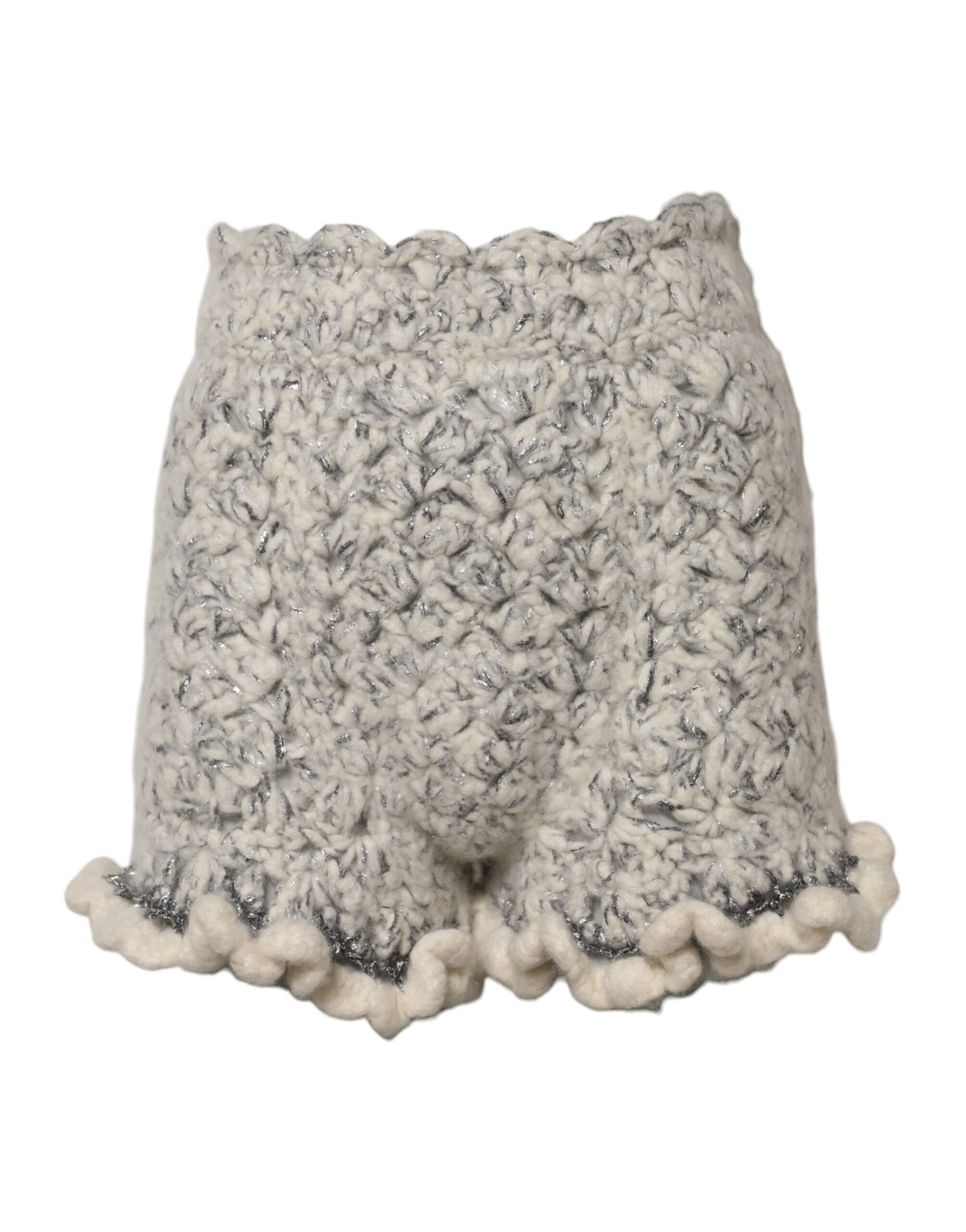 Dolce &amp; Gabbana Short à volants en cachemire bouclé métallisé