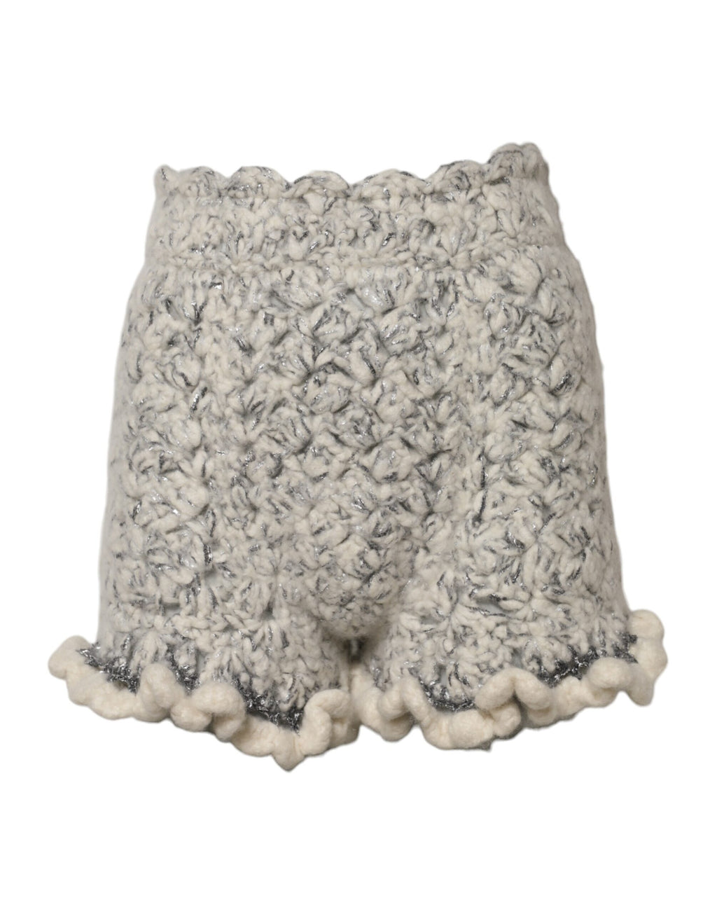 Dolce &amp; Gabbana Short à volants en cachemire bouclé métallisé