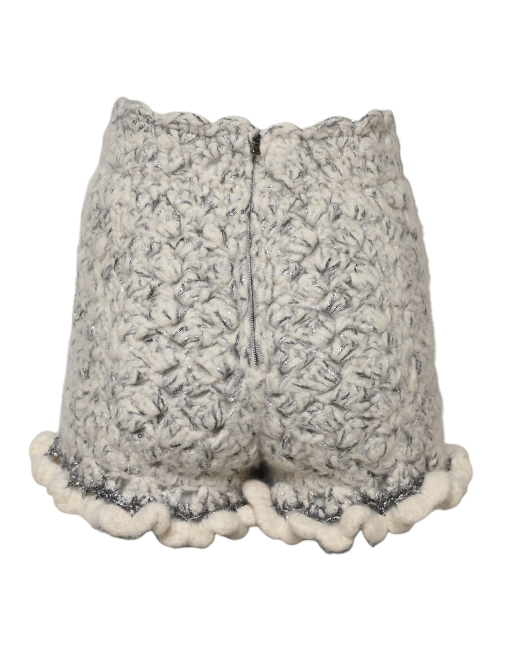 Dolce &amp; Gabbana Short à volants en cachemire bouclé métallisé