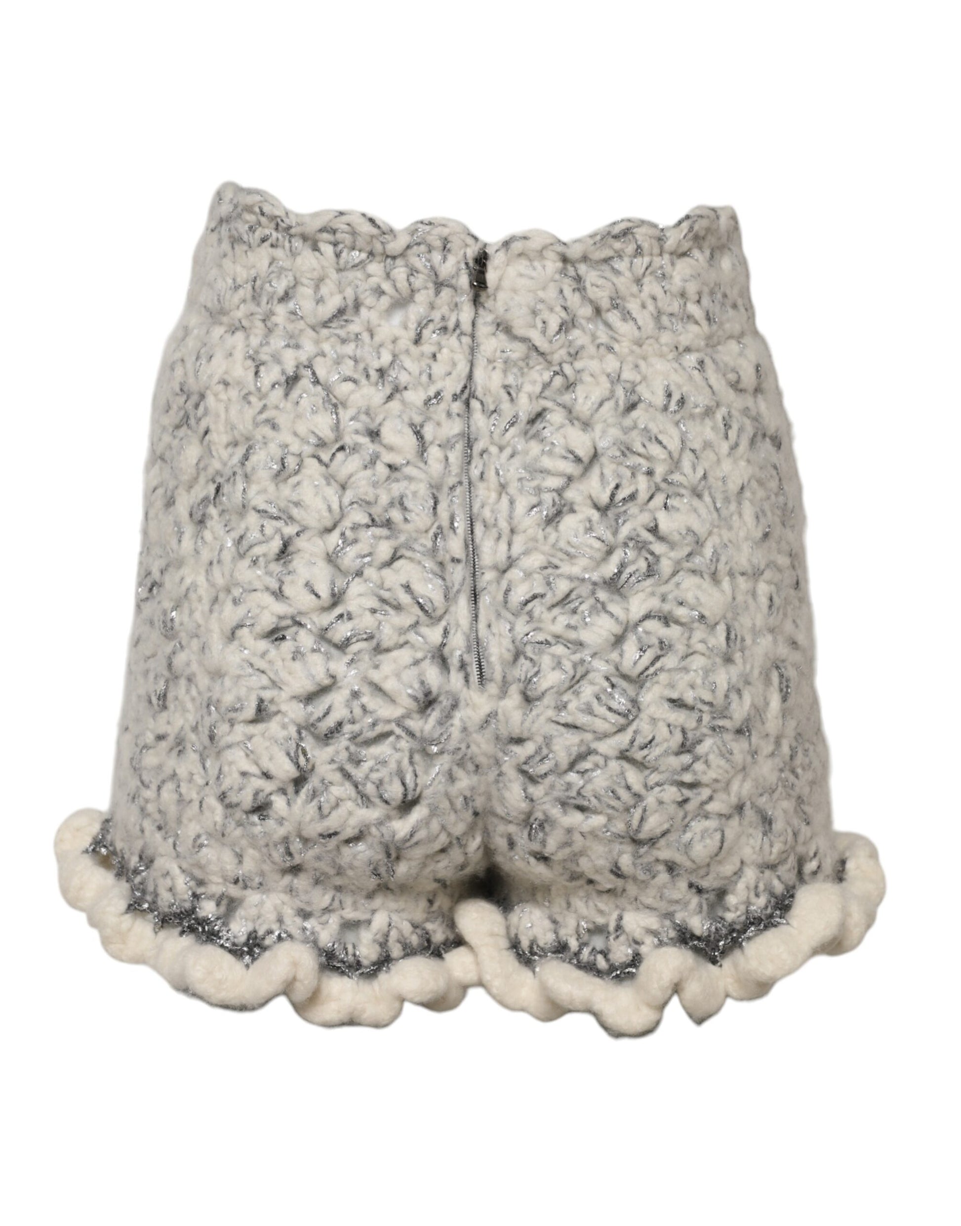 Dolce &amp; Gabbana Short à volants en cachemire bouclé métallisé
