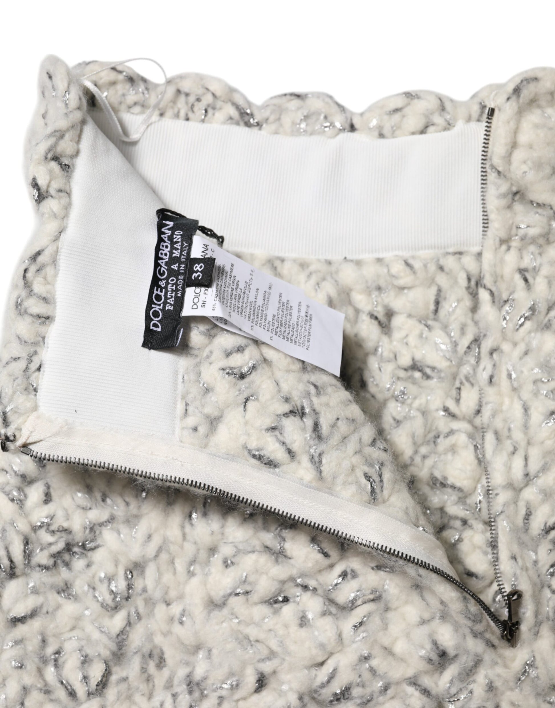 Dolce &amp; Gabbana Short à volants en cachemire bouclé métallisé