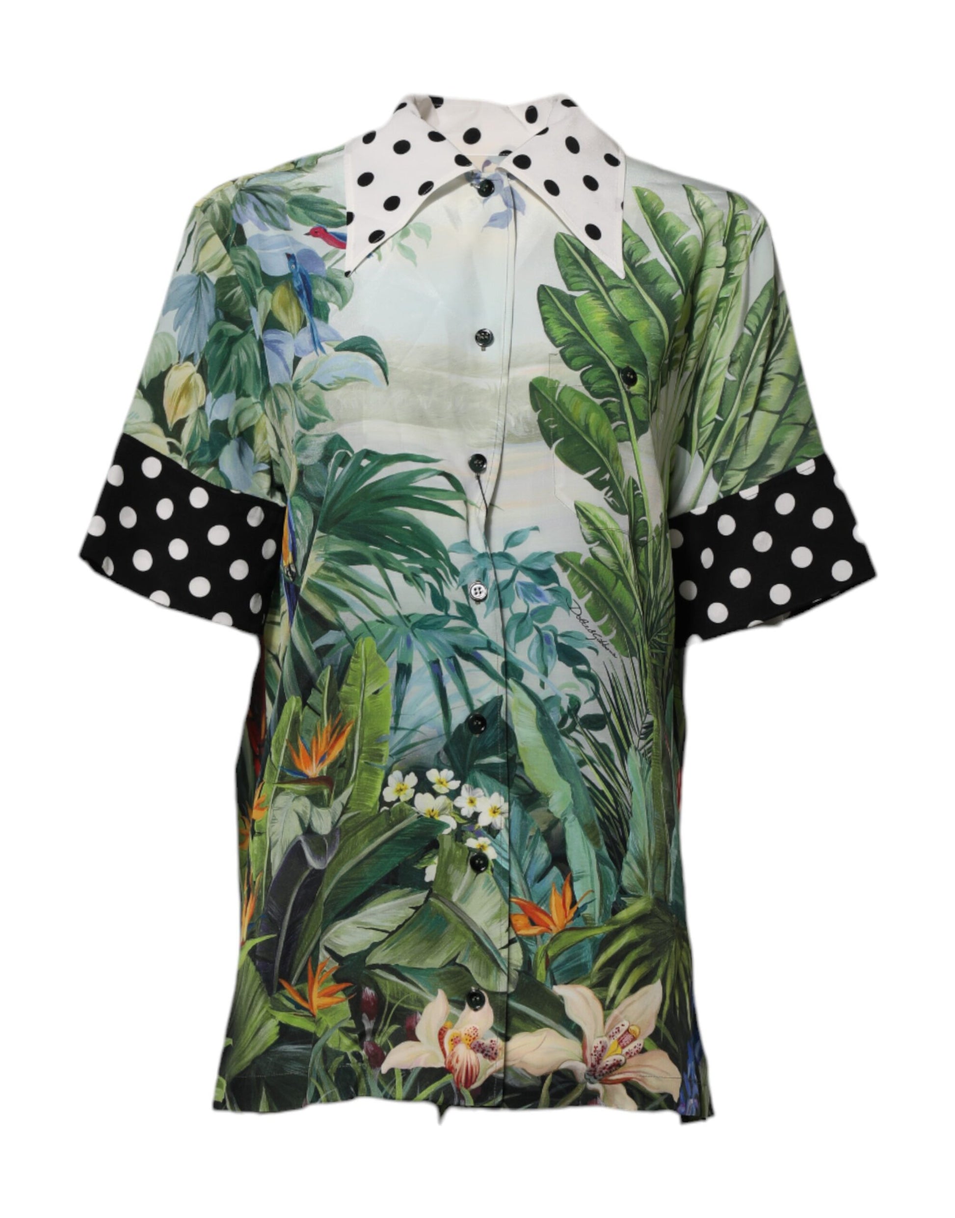 Dolce &amp; Gabbana Haut chemise à col en soie imprimée multicolore