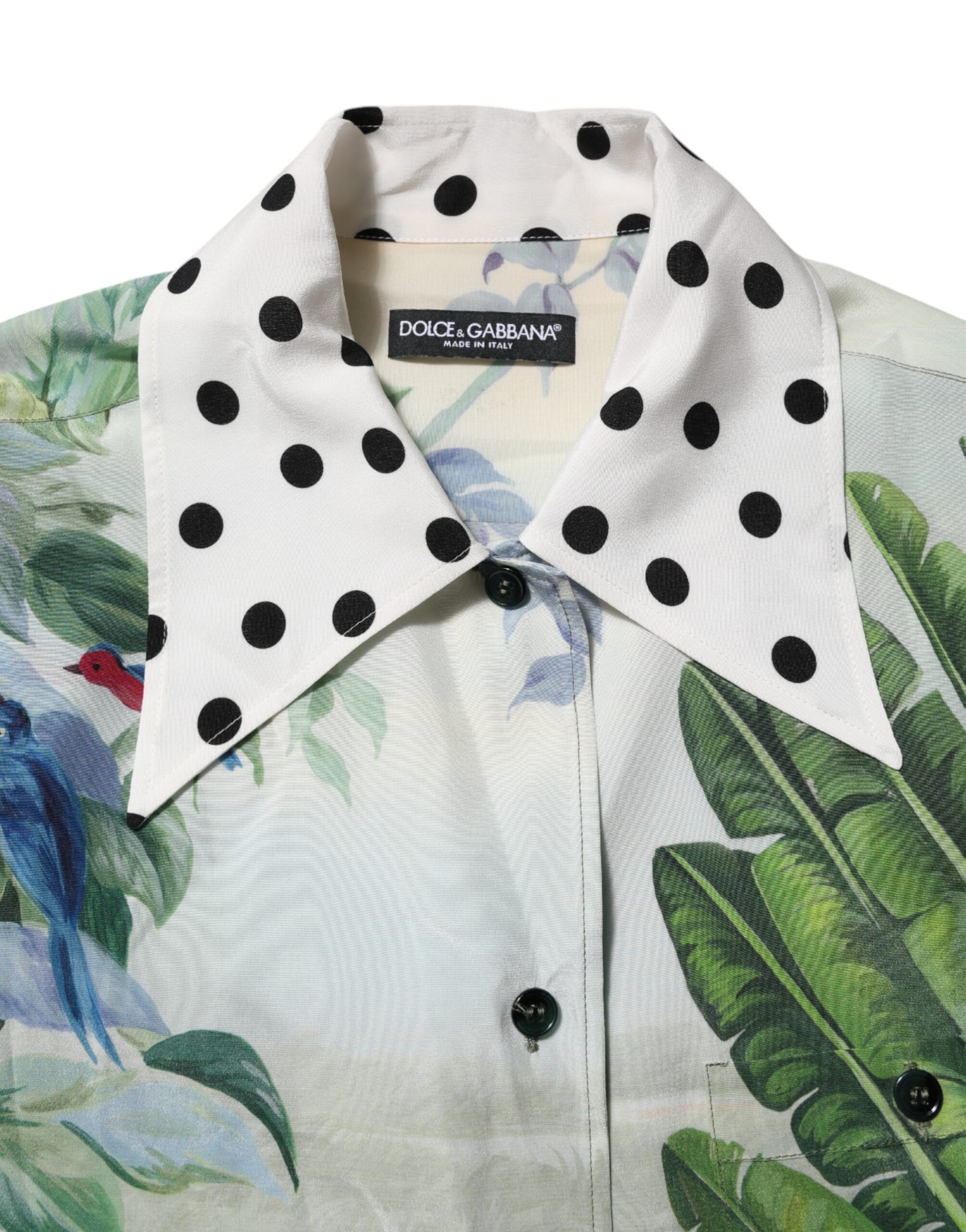 Dolce &amp; Gabbana Haut chemise à col en soie imprimée multicolore