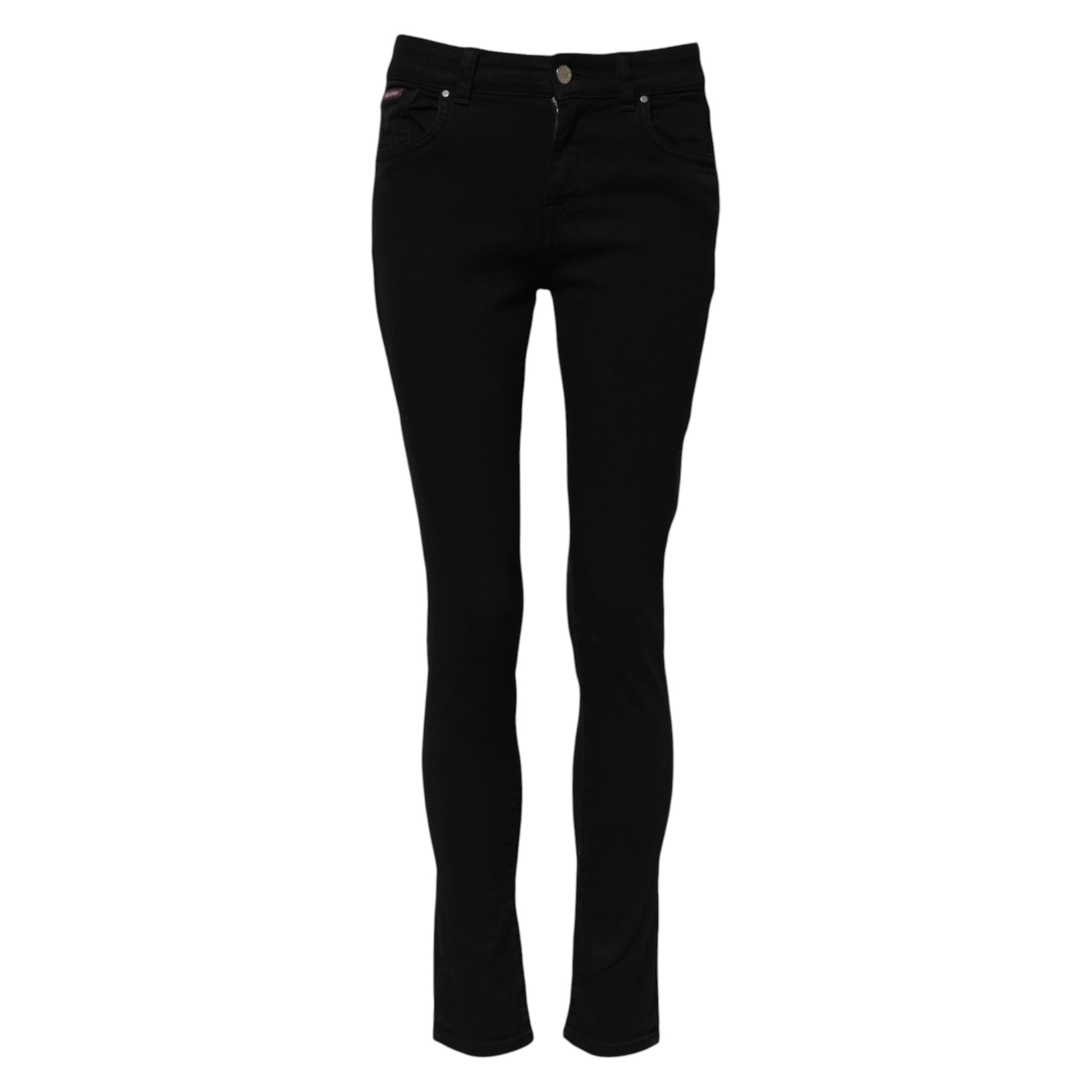 Jean skinny taille moyenne en coton noir Dolce &amp; Gabbana
