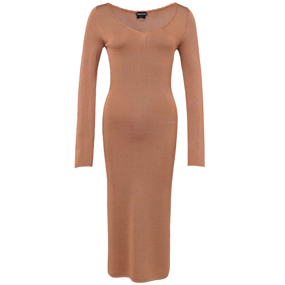 Chemise longue en viscose orange Tom Ford
