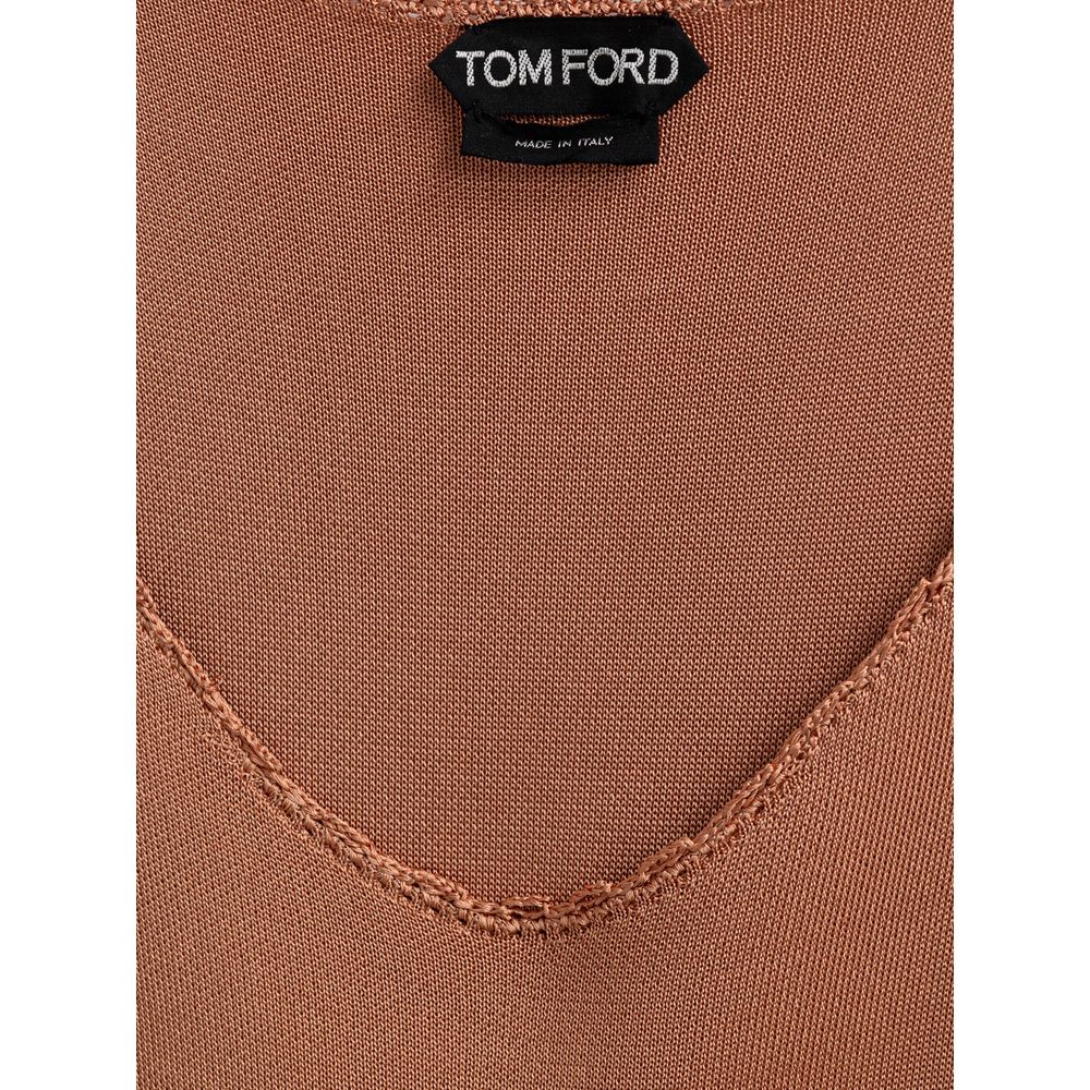 Chemise longue en viscose orange Tom Ford