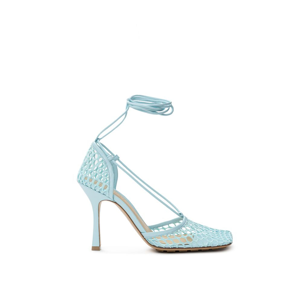 Sandale Bottega Veneta en tissu bleu et cuir