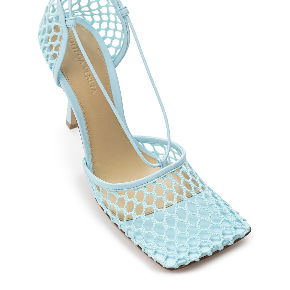 Sandale Bottega Veneta en tissu bleu et cuir