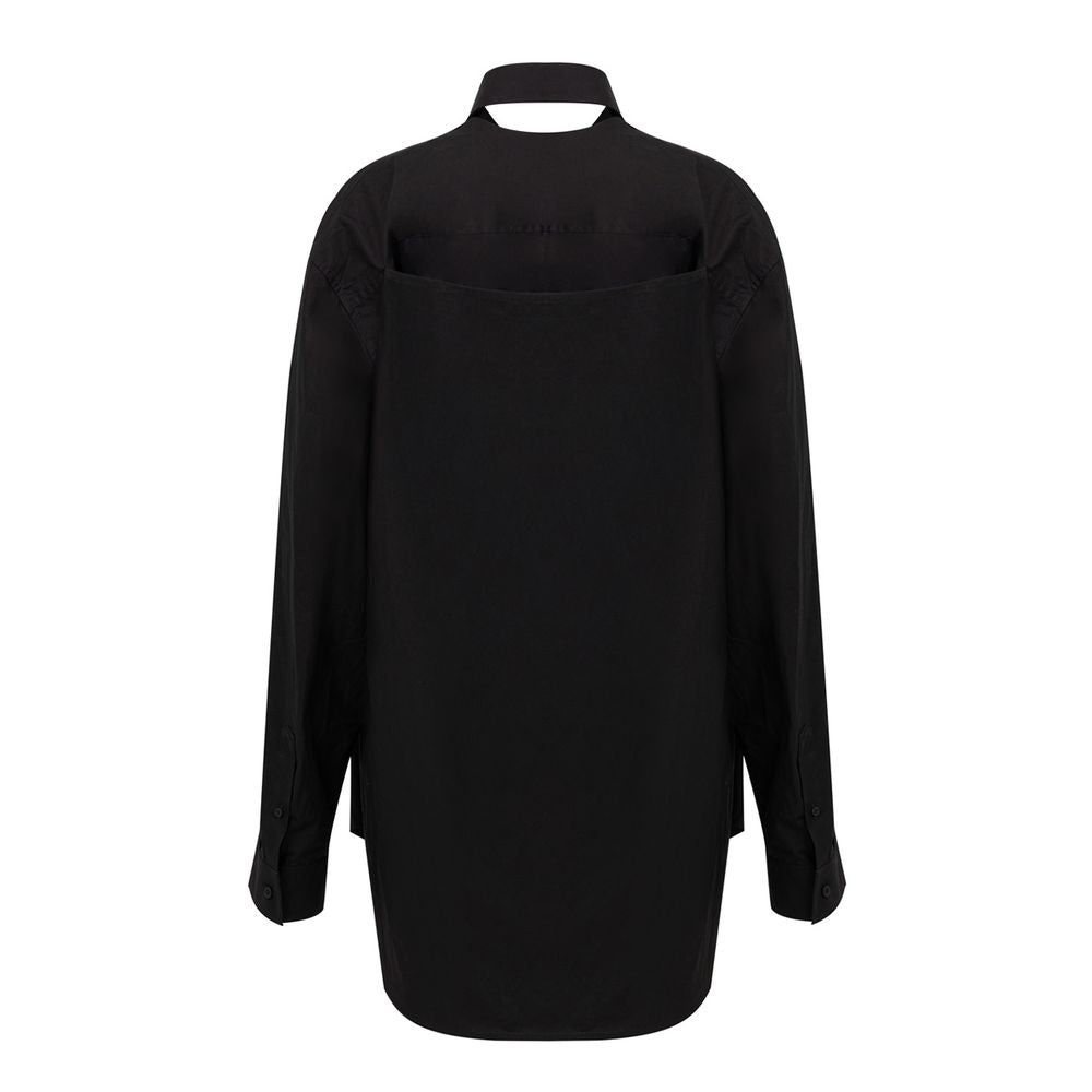 Robe longue en coton noir Balenciaga