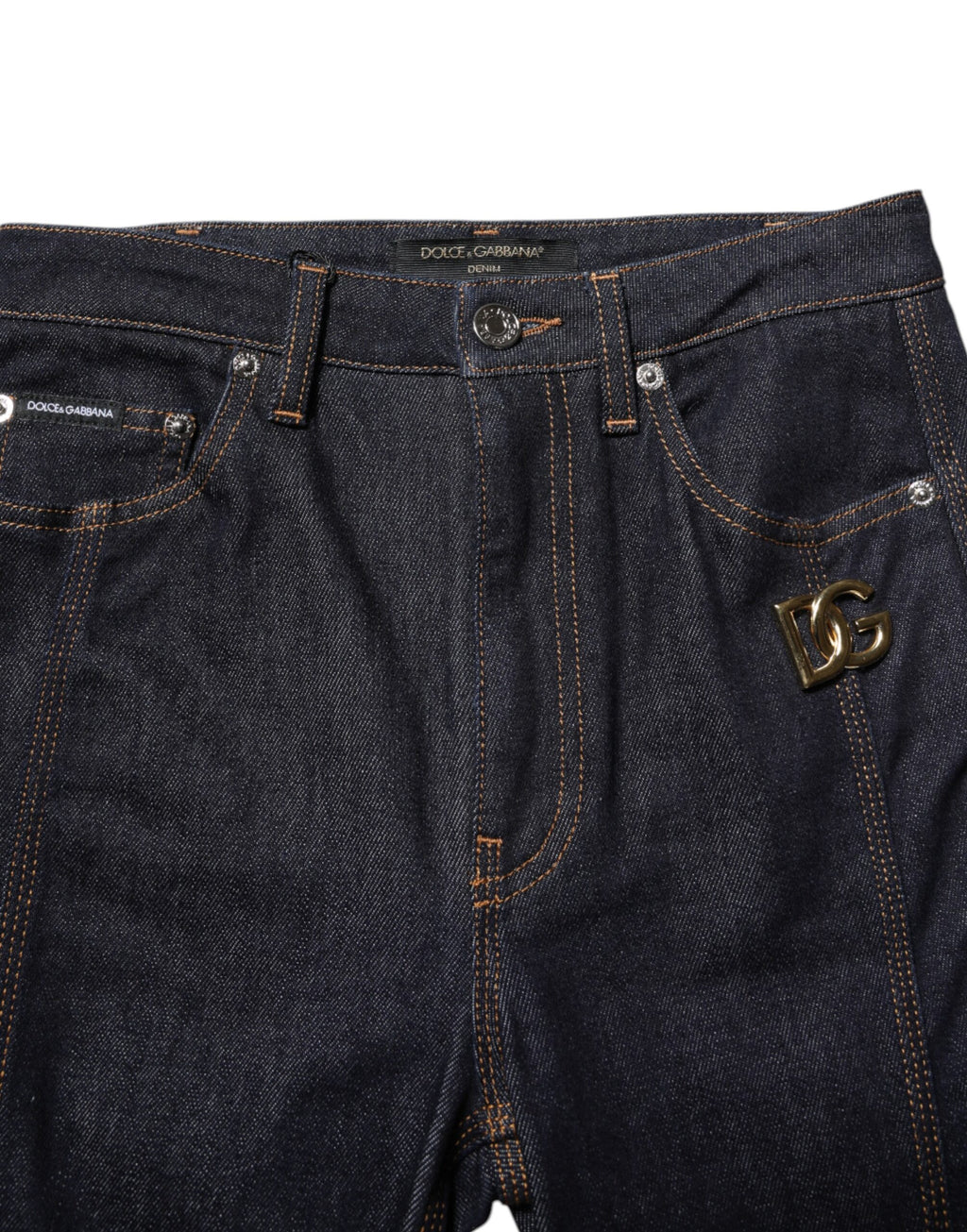 Jean bootcut taille moyenne en coton noir Dolce &amp; Gabbana 