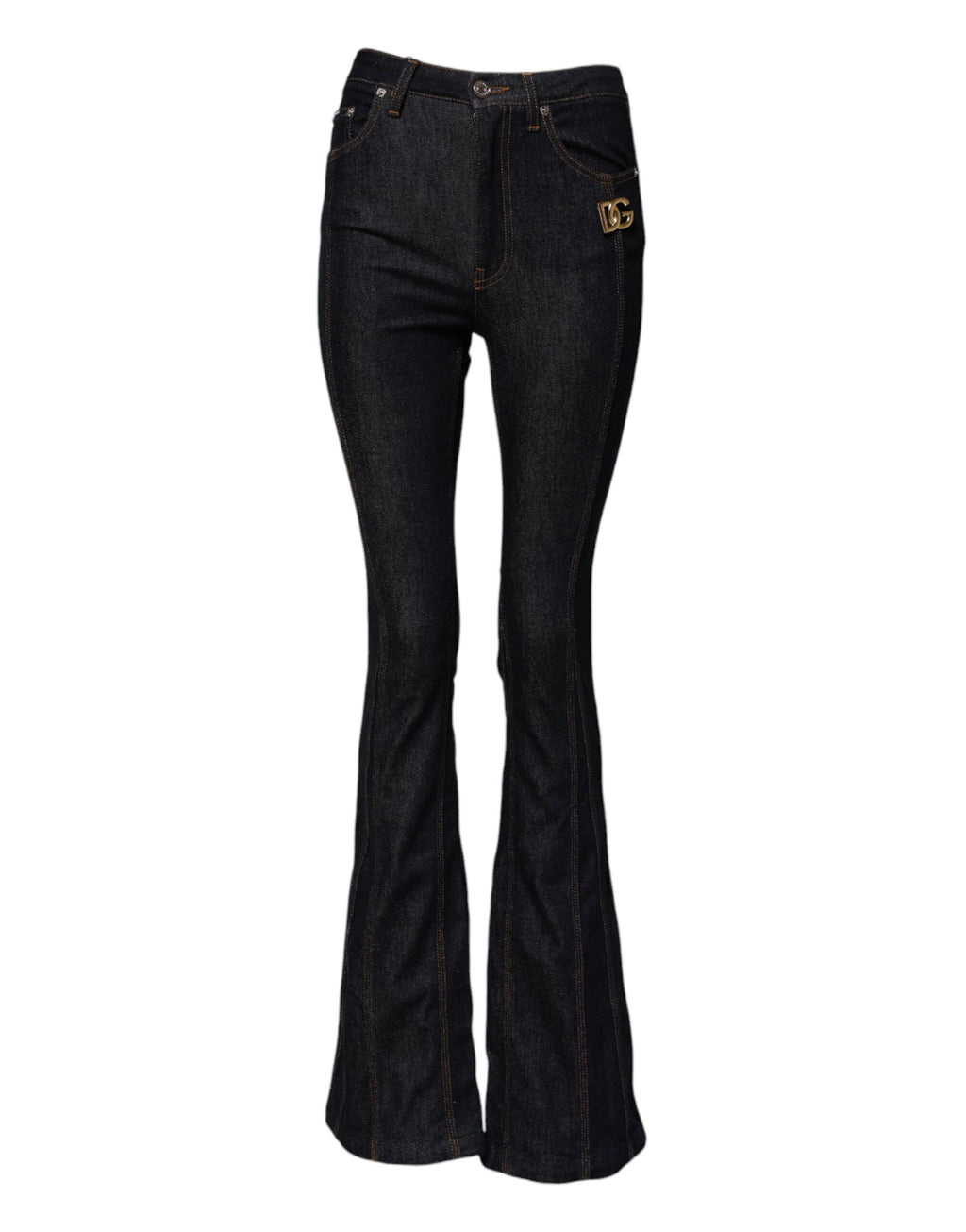 Jean bootcut taille moyenne en coton noir Dolce &amp; Gabbana 