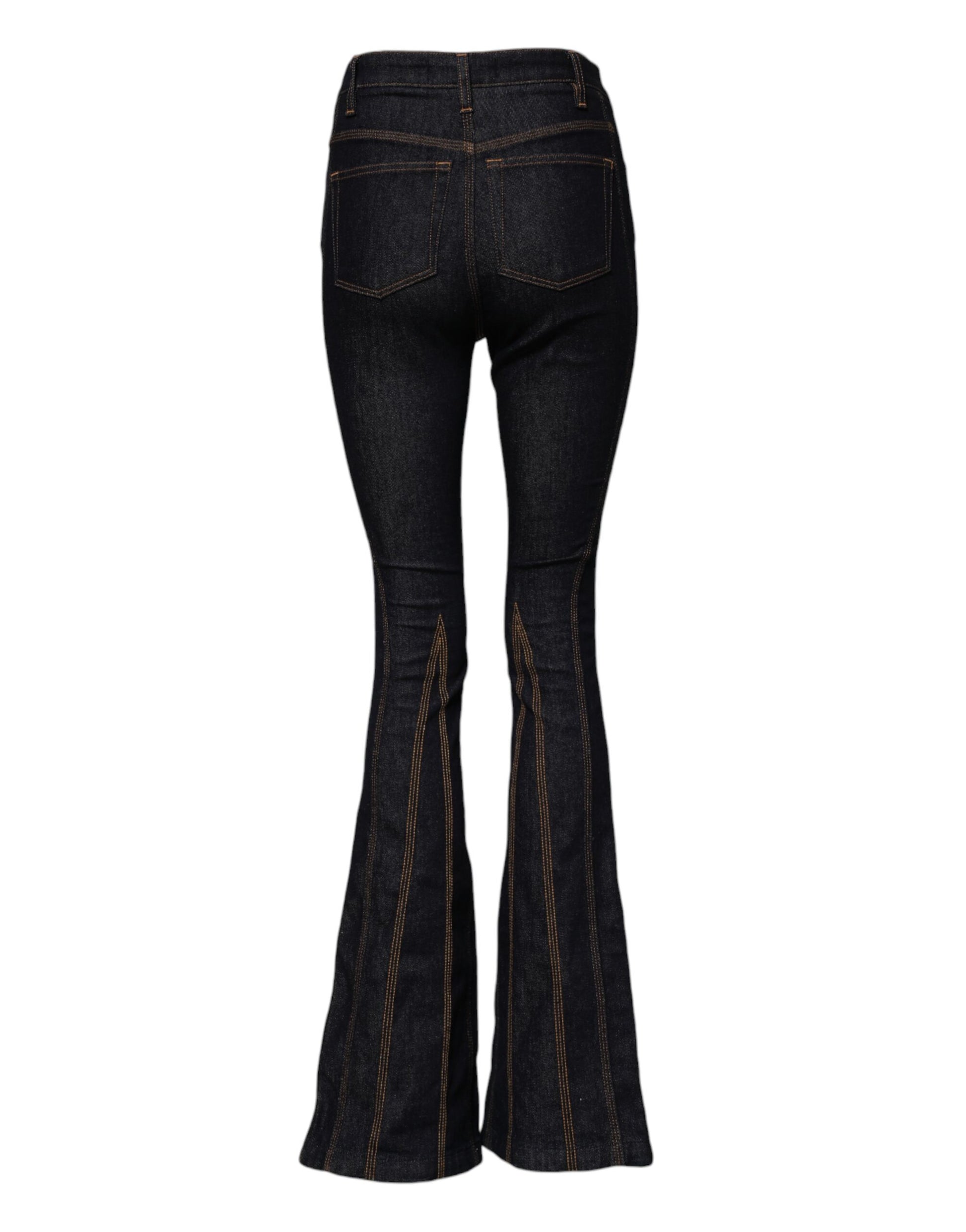 Jean bootcut taille moyenne en coton noir Dolce &amp; Gabbana 