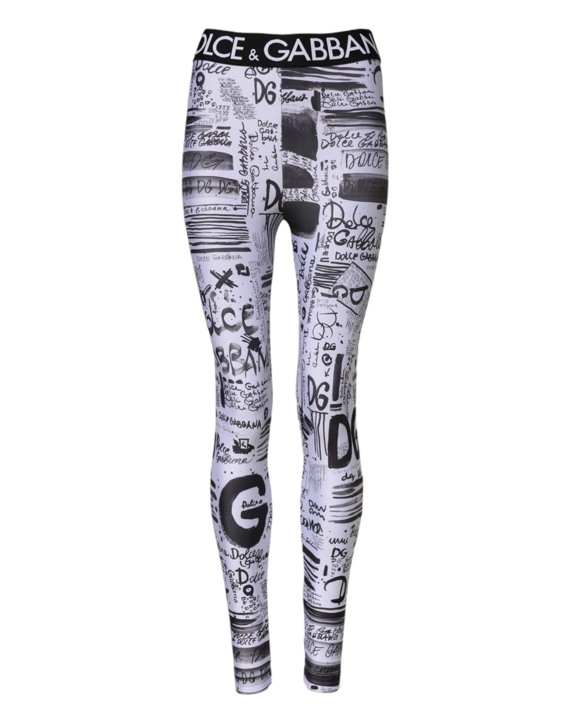 Pantalon legging skinny taille haute blanc Dolce &amp; Gabbana
