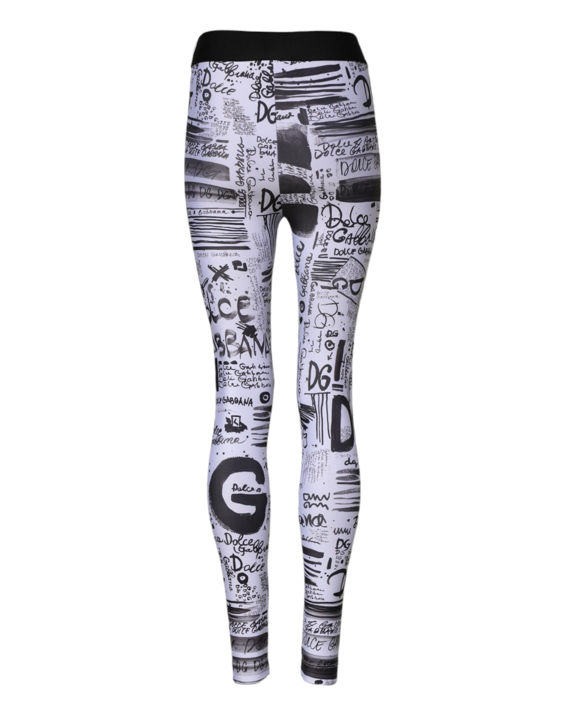 Pantalon legging skinny taille haute blanc Dolce &amp; Gabbana