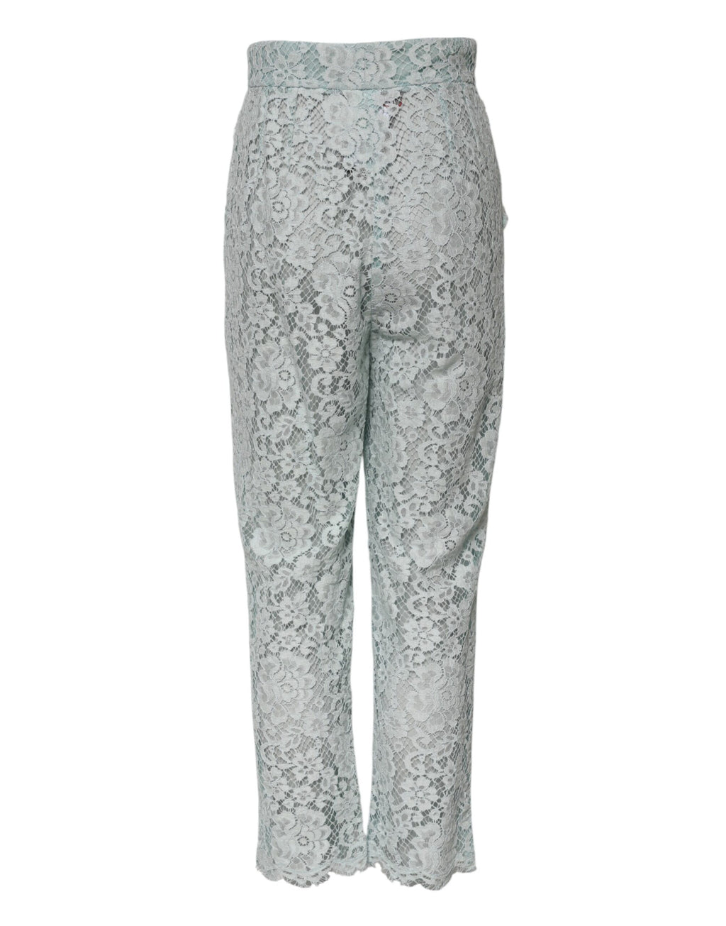 Pantalon en dentelle florale en coton vert menthe Dolce &amp; Gabbana 
