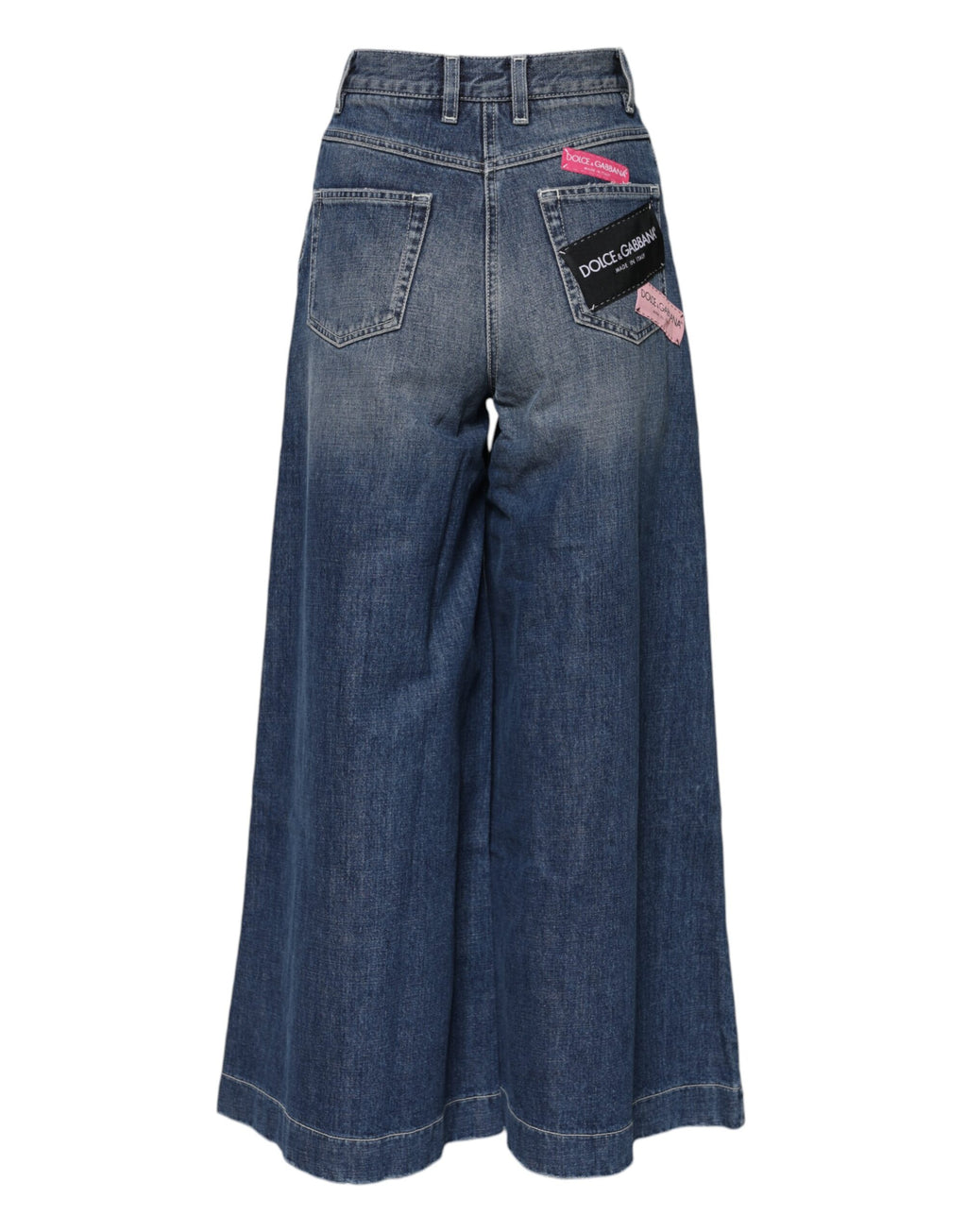 Jean large taille haute en coton bleu Dolce &amp; Gabbana 