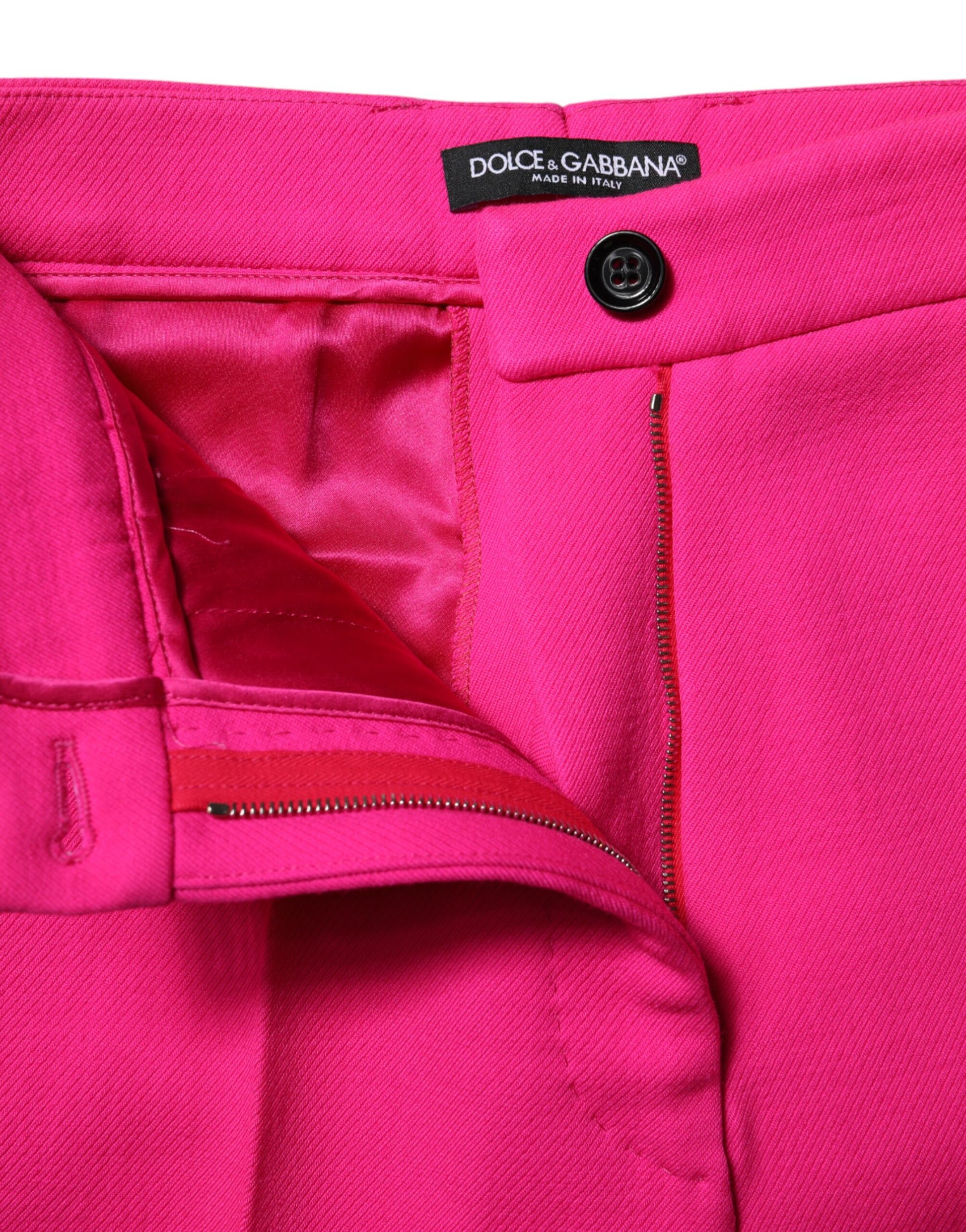 Pantalon fuselé taille haute rose fuchsia Dolce &amp; Gabbana 