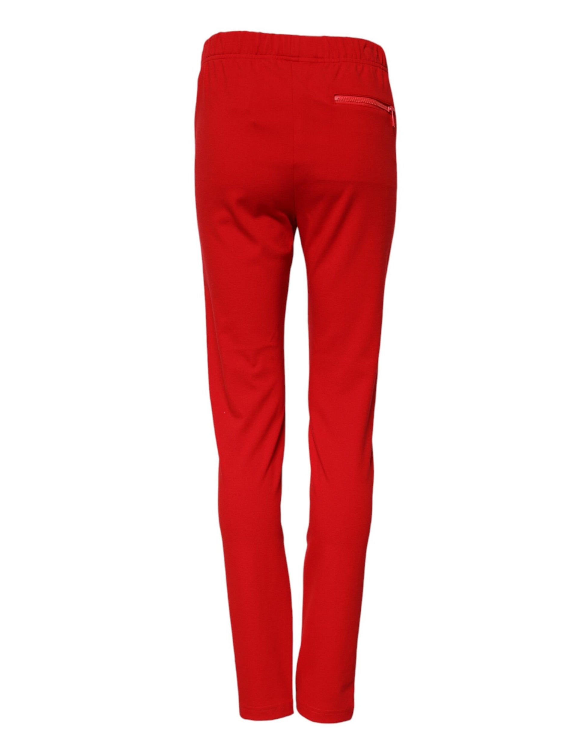 Pantalon slim taille moyenne rouge Dolce &amp; Gabbana