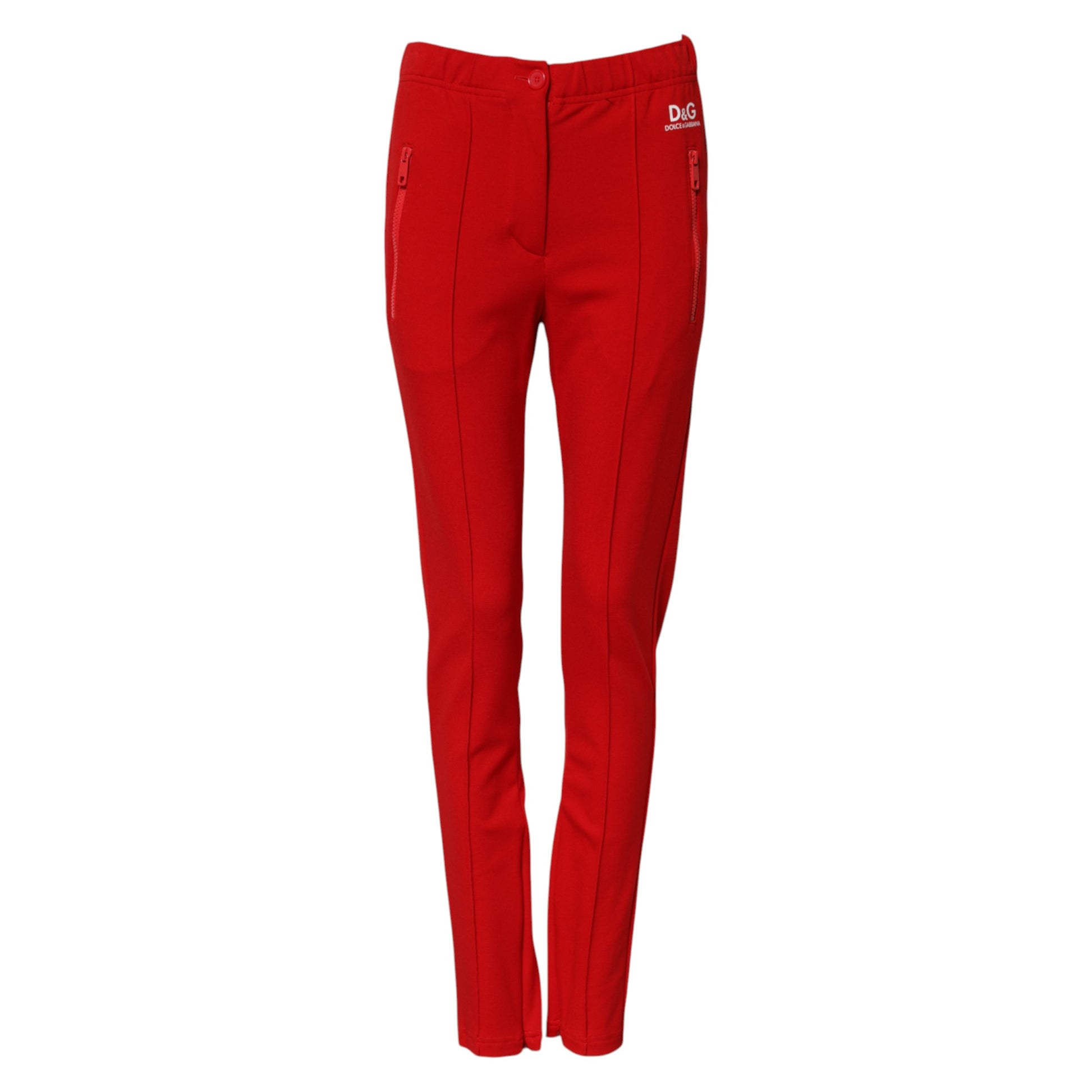 Pantalon slim taille moyenne rouge Dolce &amp; Gabbana