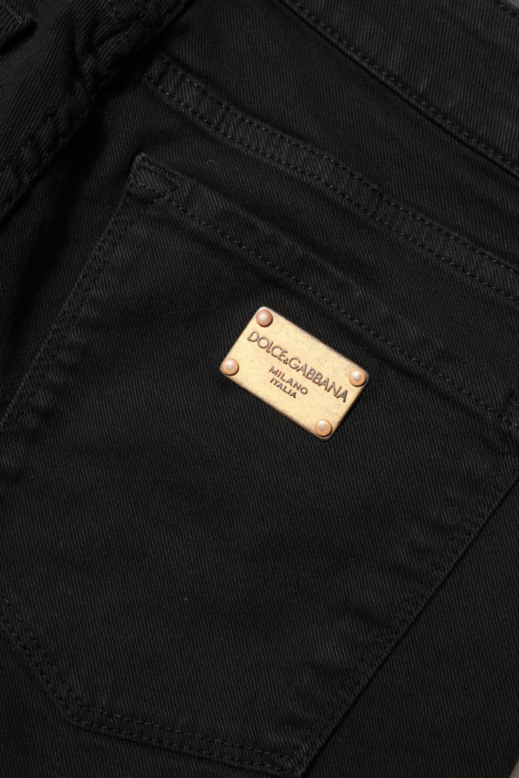 Jean skinny taille moyenne en coton noir Dolce &amp; Gabbana