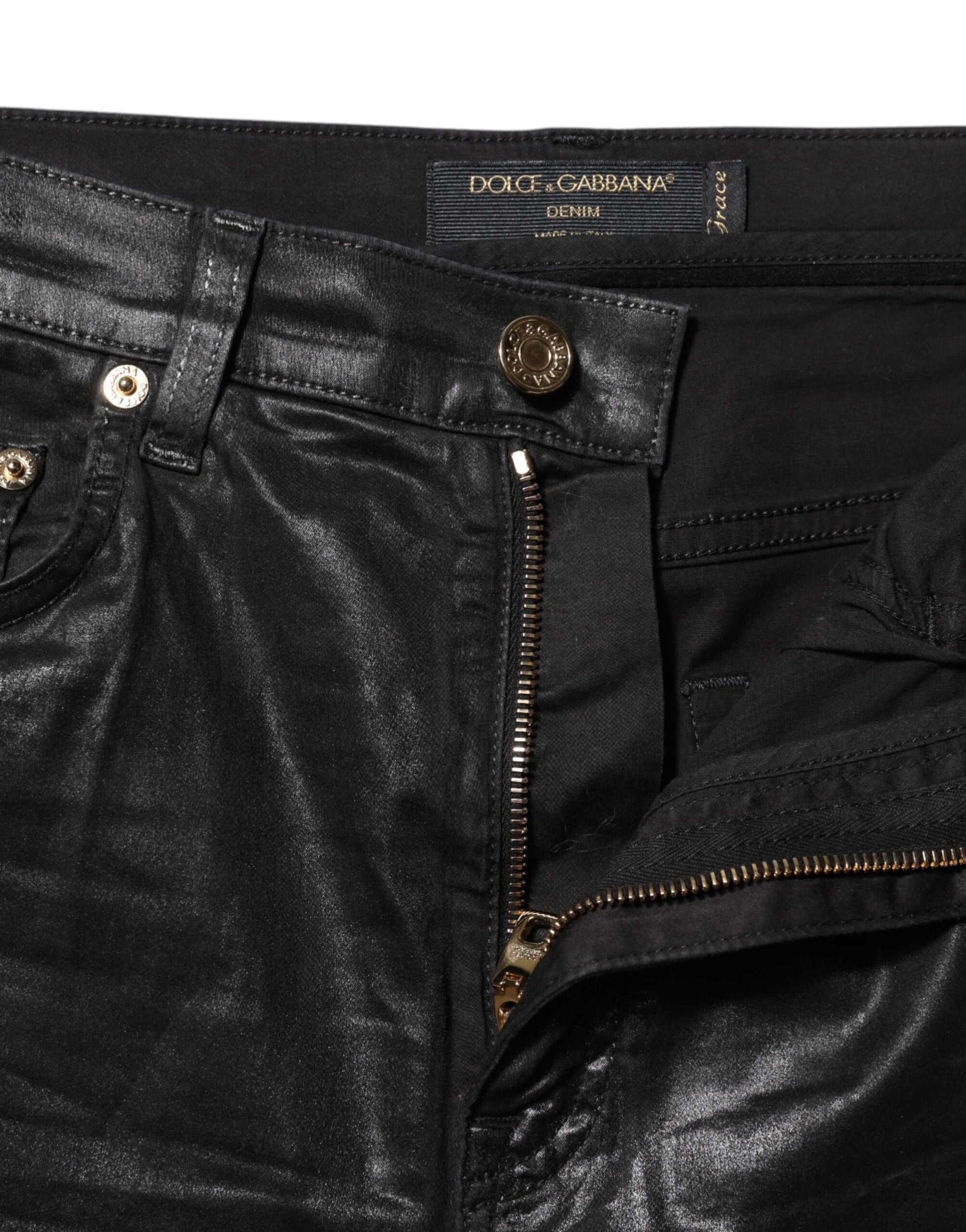 Jean skinny taille haute noir GRACE de Dolce &amp; Gabbana