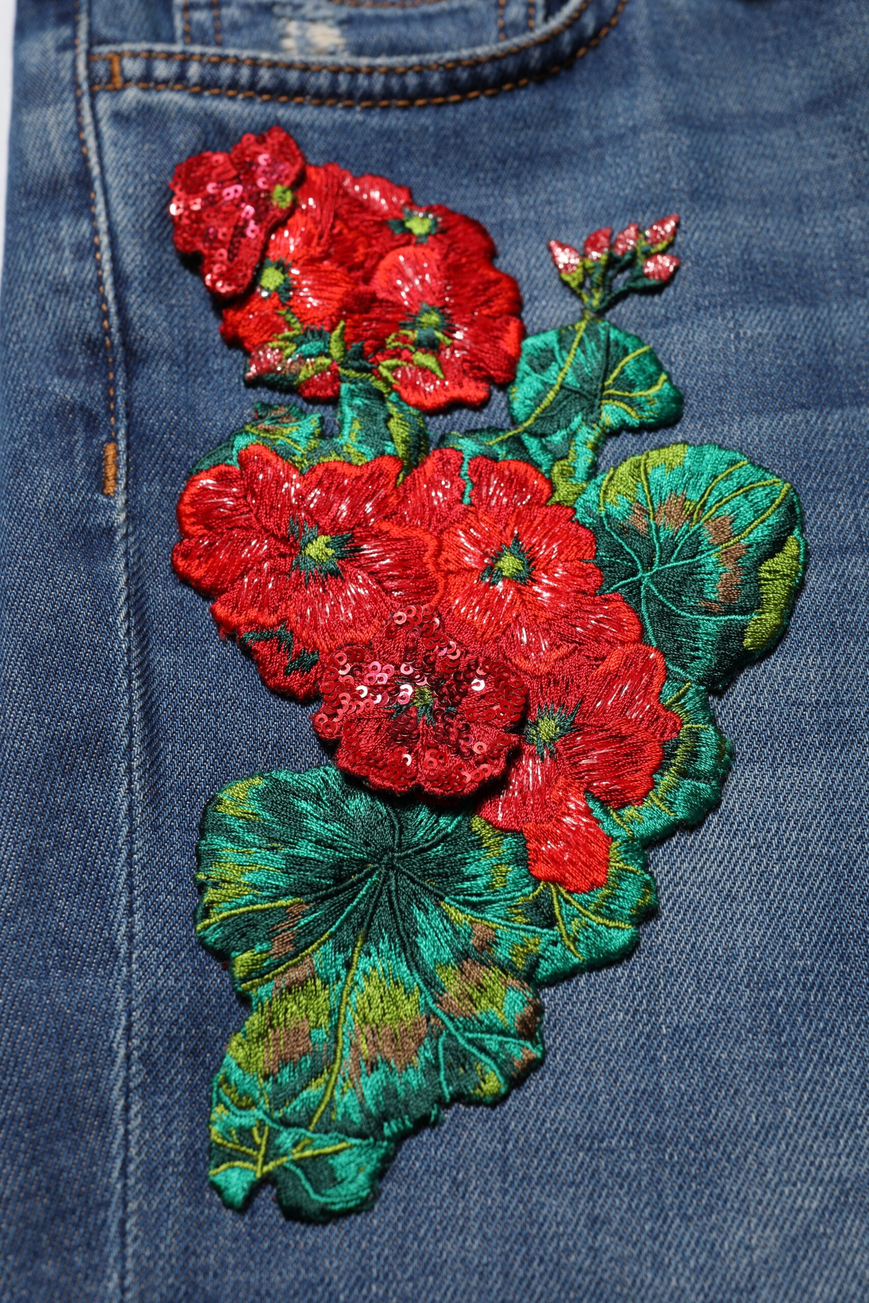 Jean skinny taille basse en coton bleu Dolce &amp; Gabbana 
