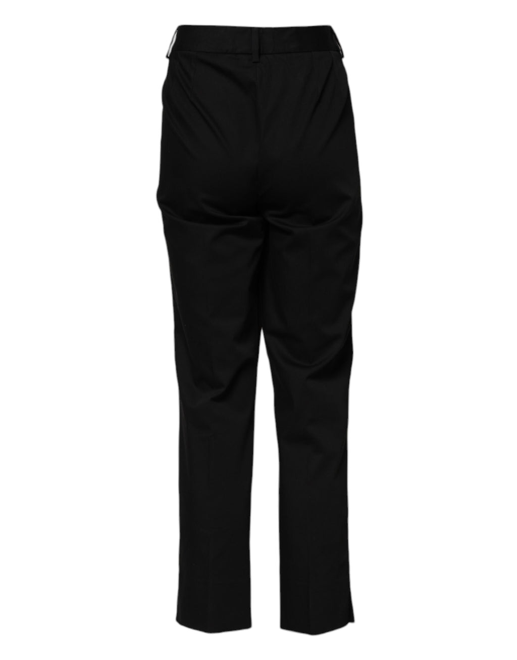Pantalon habillé taille haute en coton noir Dolce &amp; Gabbana 