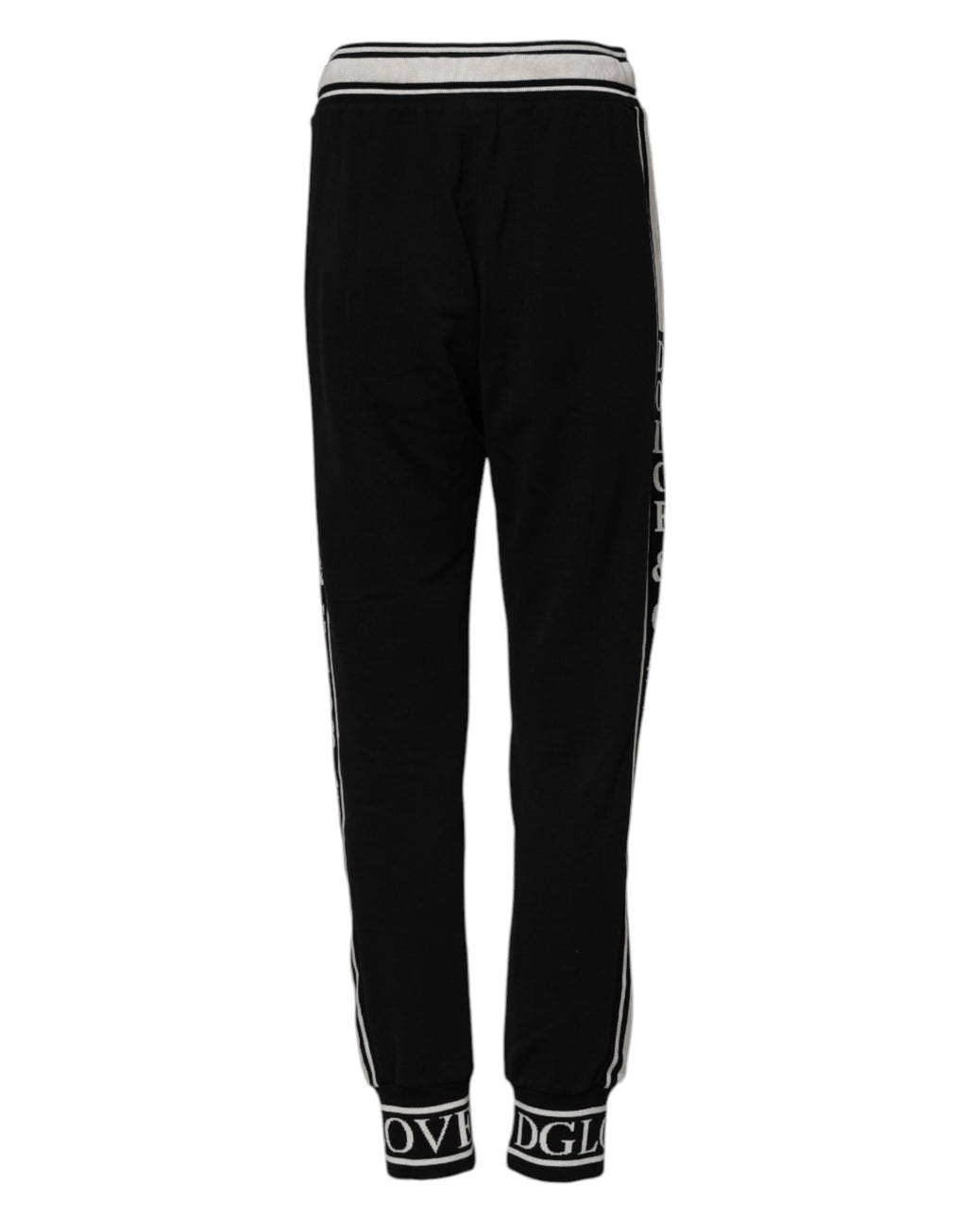 Pantalon de jogging en coton noir avec logo Dolce &amp; Gabbana 