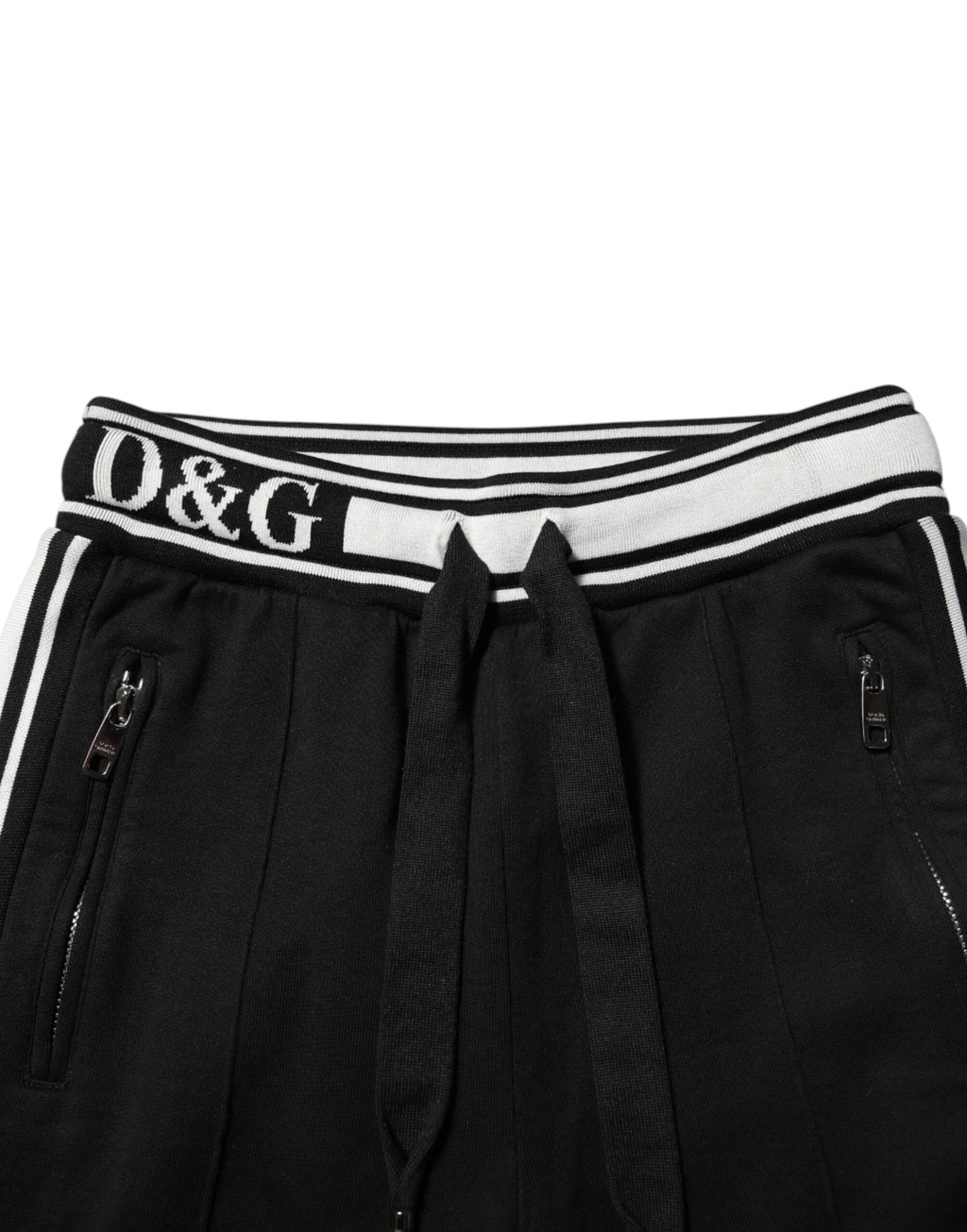 Pantalon de jogging en coton noir avec logo Dolce &amp; Gabbana 