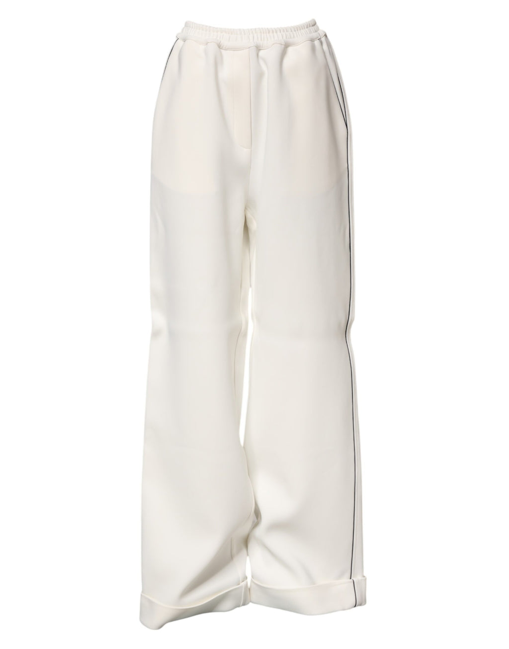 Pantalon large à enfiler en viscose blanche Dolce &amp; Gabbana 