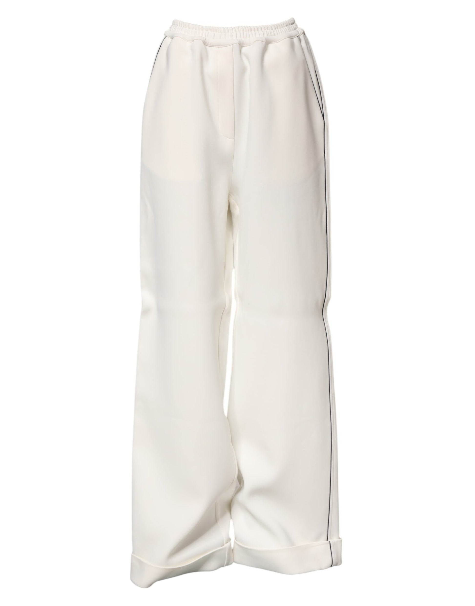 Pantalon large à enfiler en viscose blanche Dolce &amp; Gabbana 