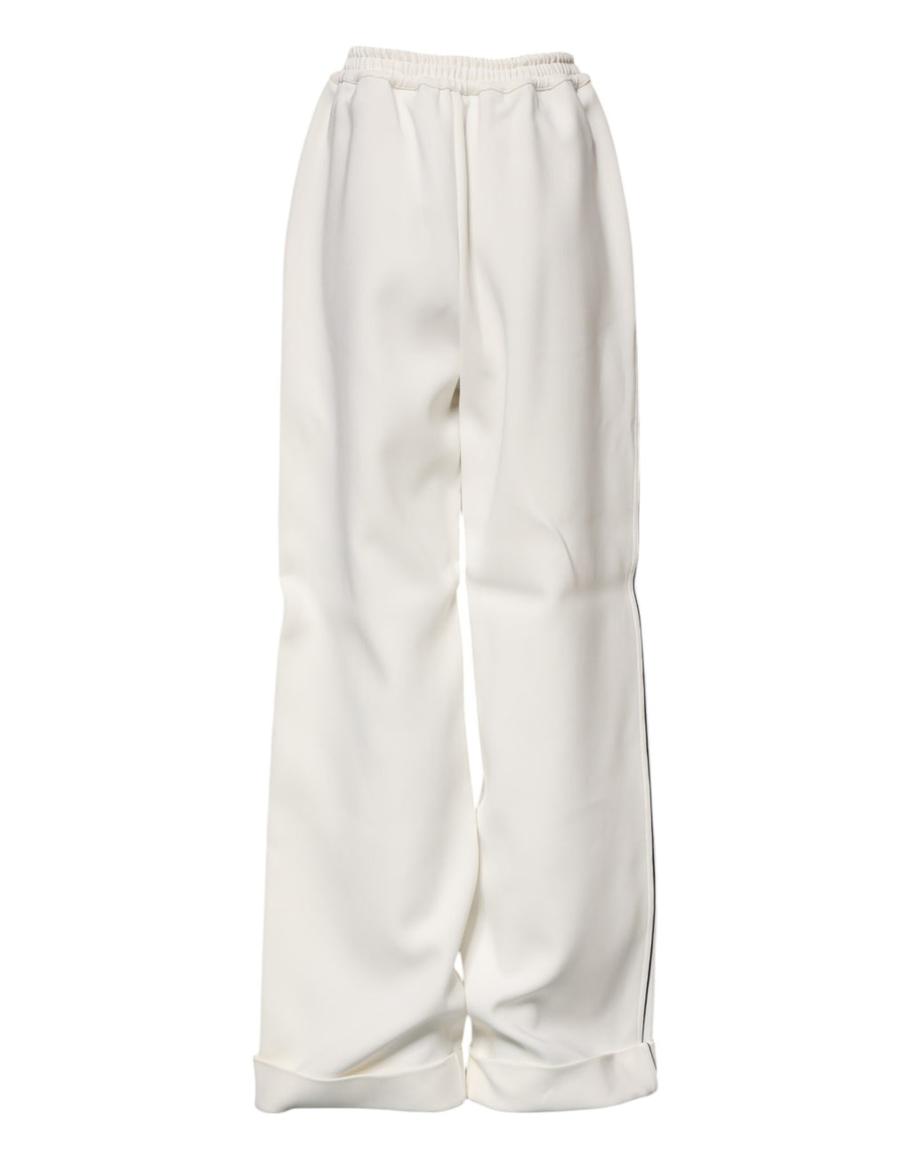 Pantalon large à enfiler en viscose blanche Dolce &amp; Gabbana 