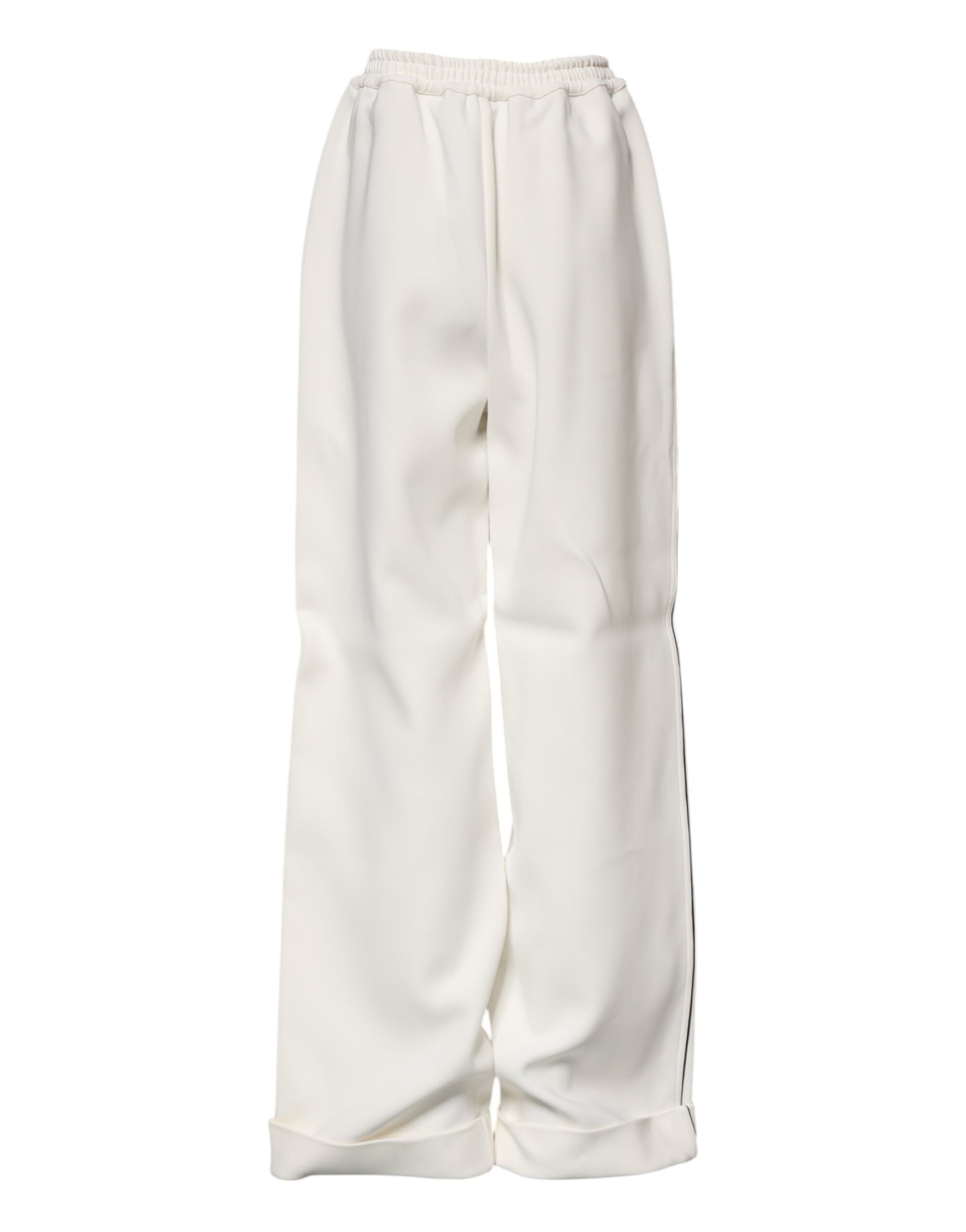 Pantalon large à enfiler en viscose blanche Dolce &amp; Gabbana 
