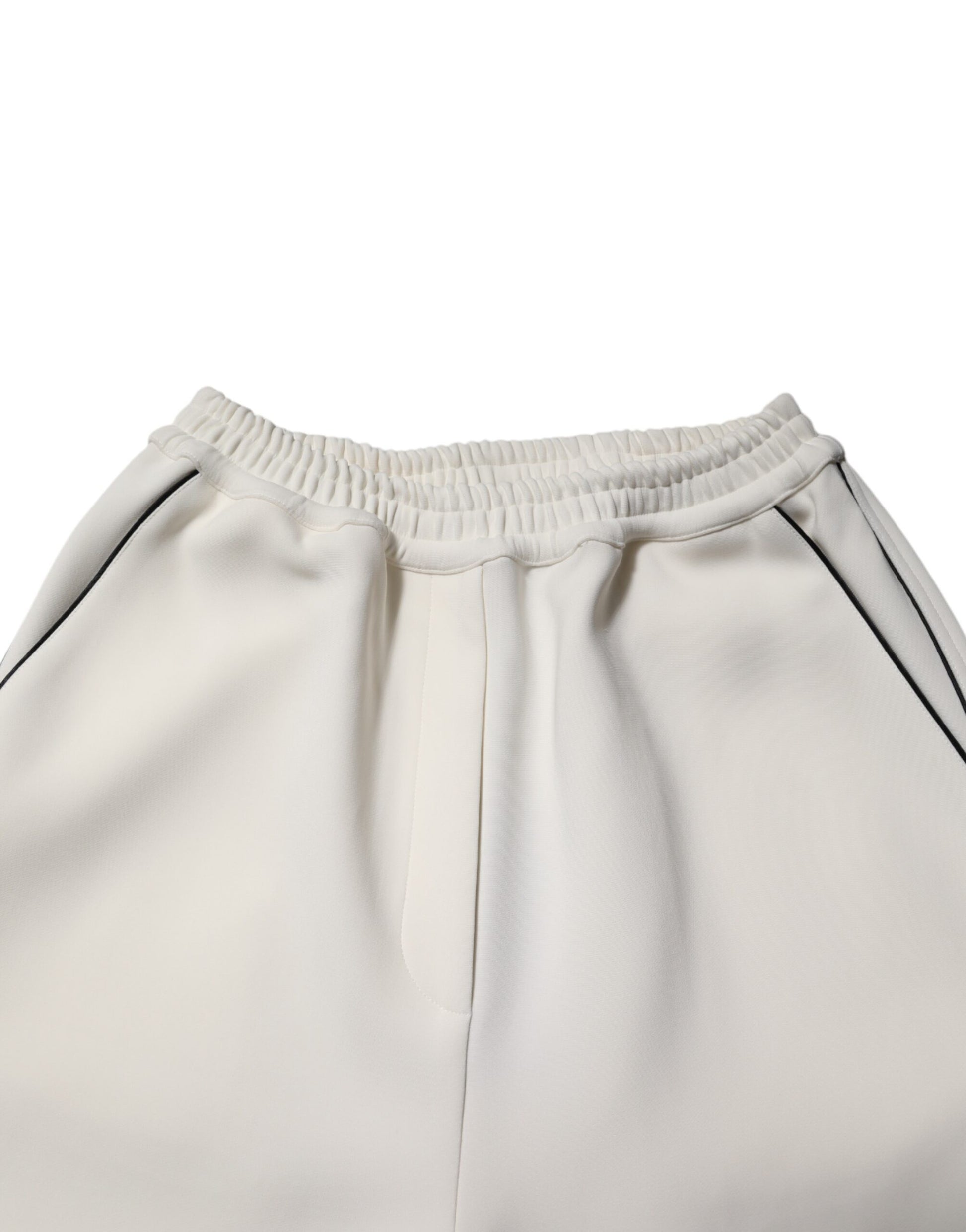 Pantalon large à enfiler en viscose blanche Dolce &amp; Gabbana 