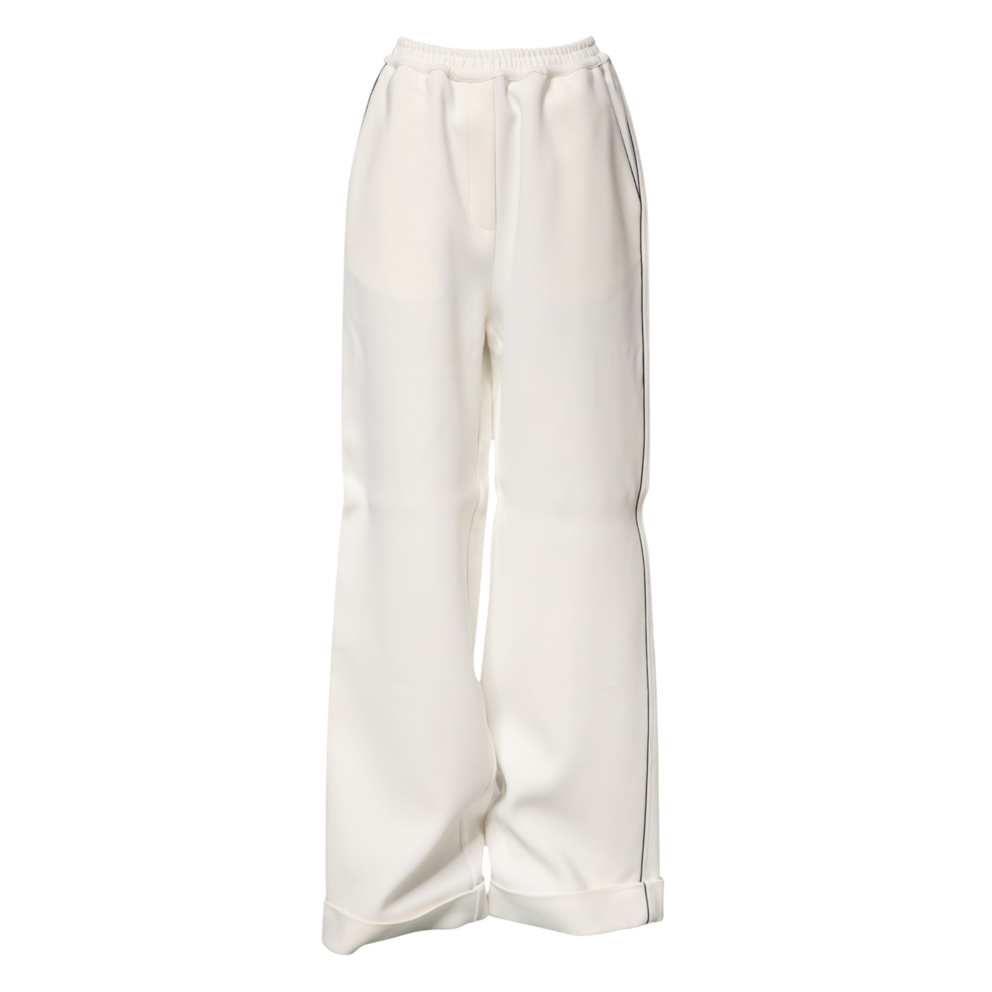 Pantalon large à enfiler en viscose blanche Dolce &amp; Gabbana 