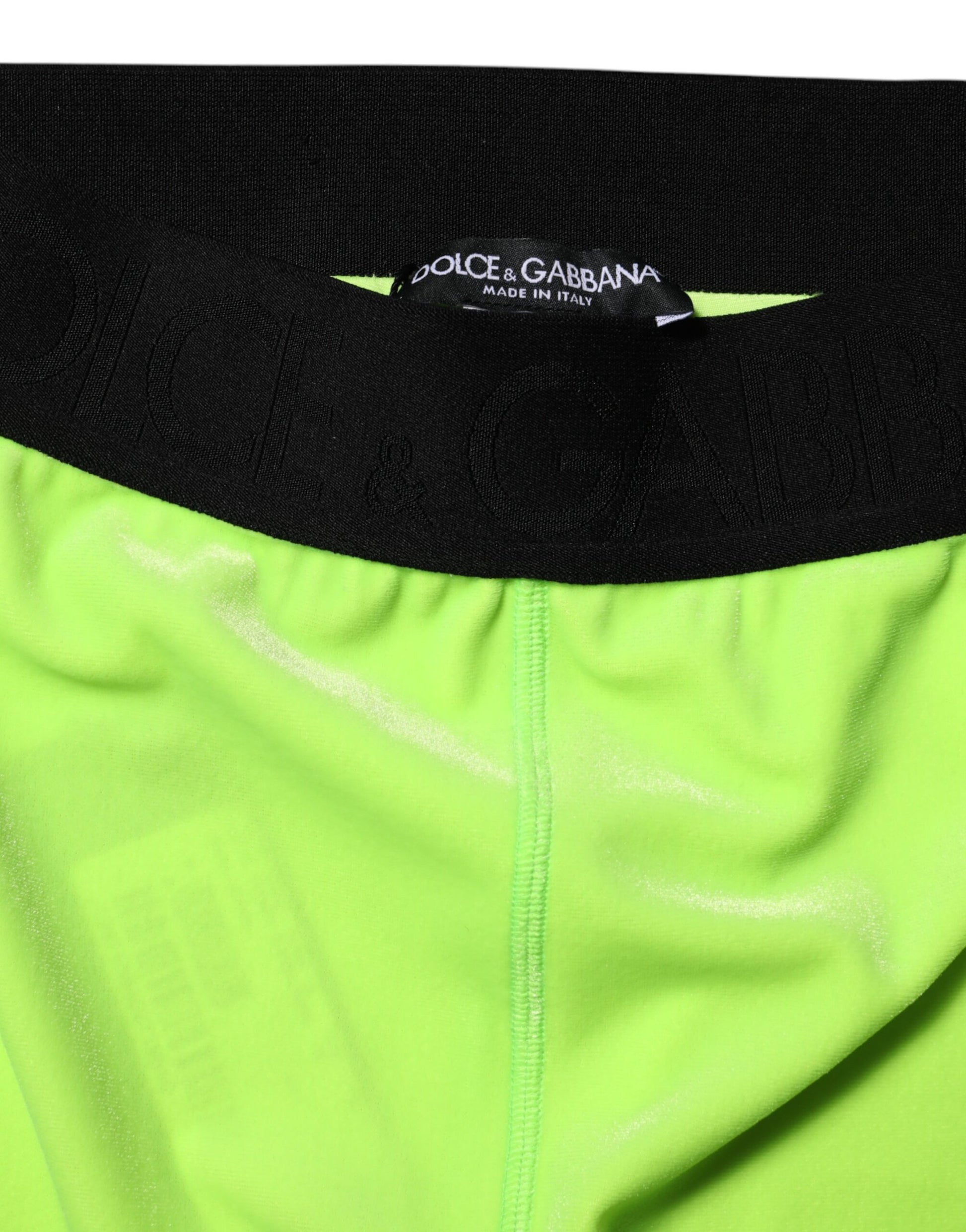 Pantalon legging slim en nylon vert Dolce &amp; Gabbana 